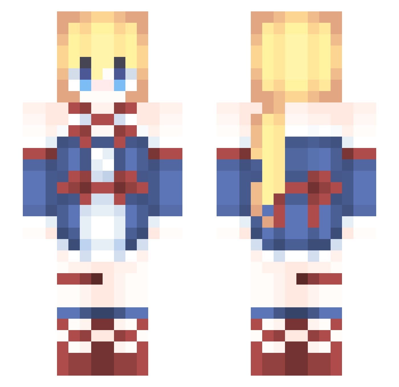 naty Minecraft skin, front and back view