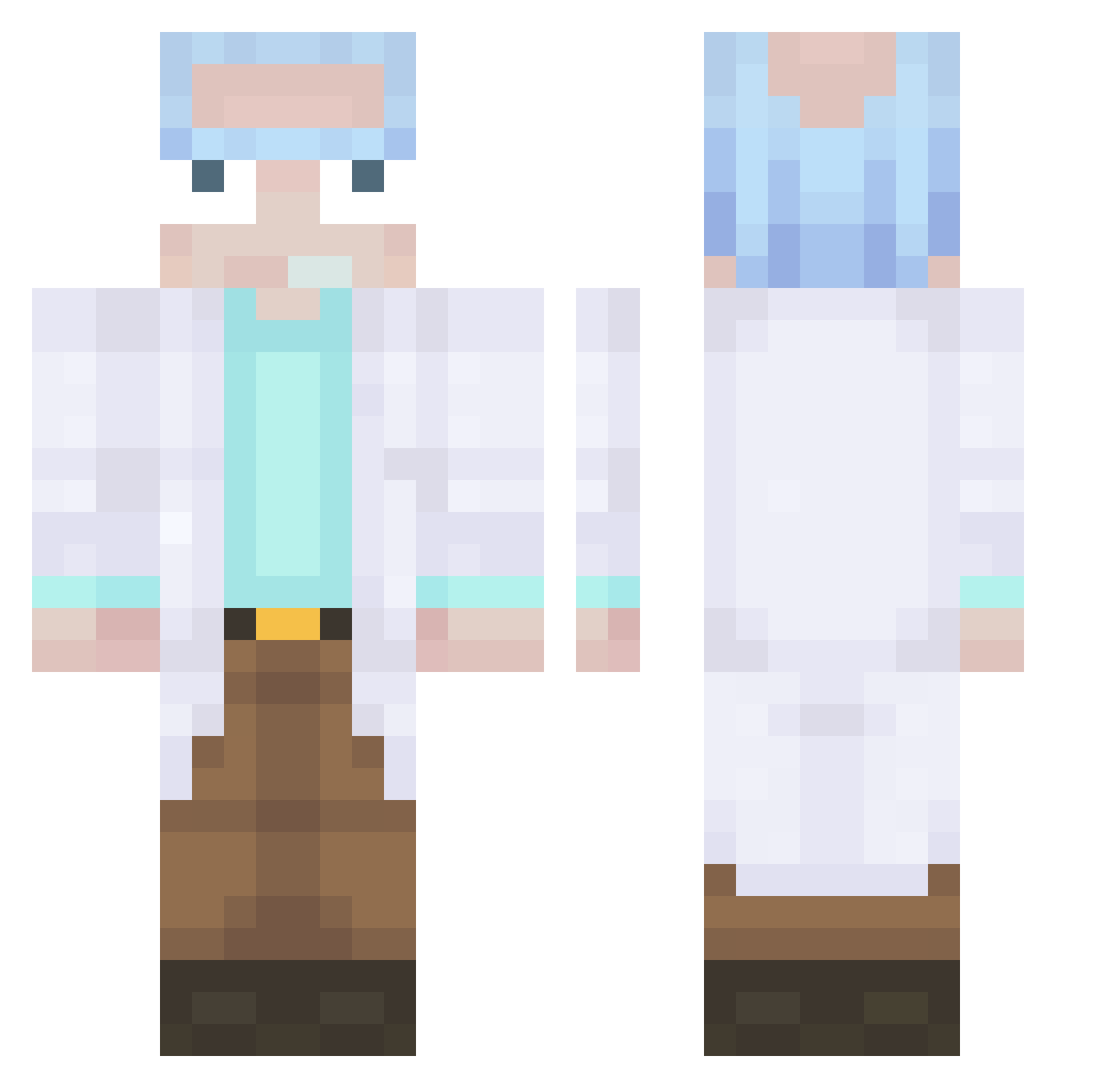 hazz58 Minecraft skin, front and back view