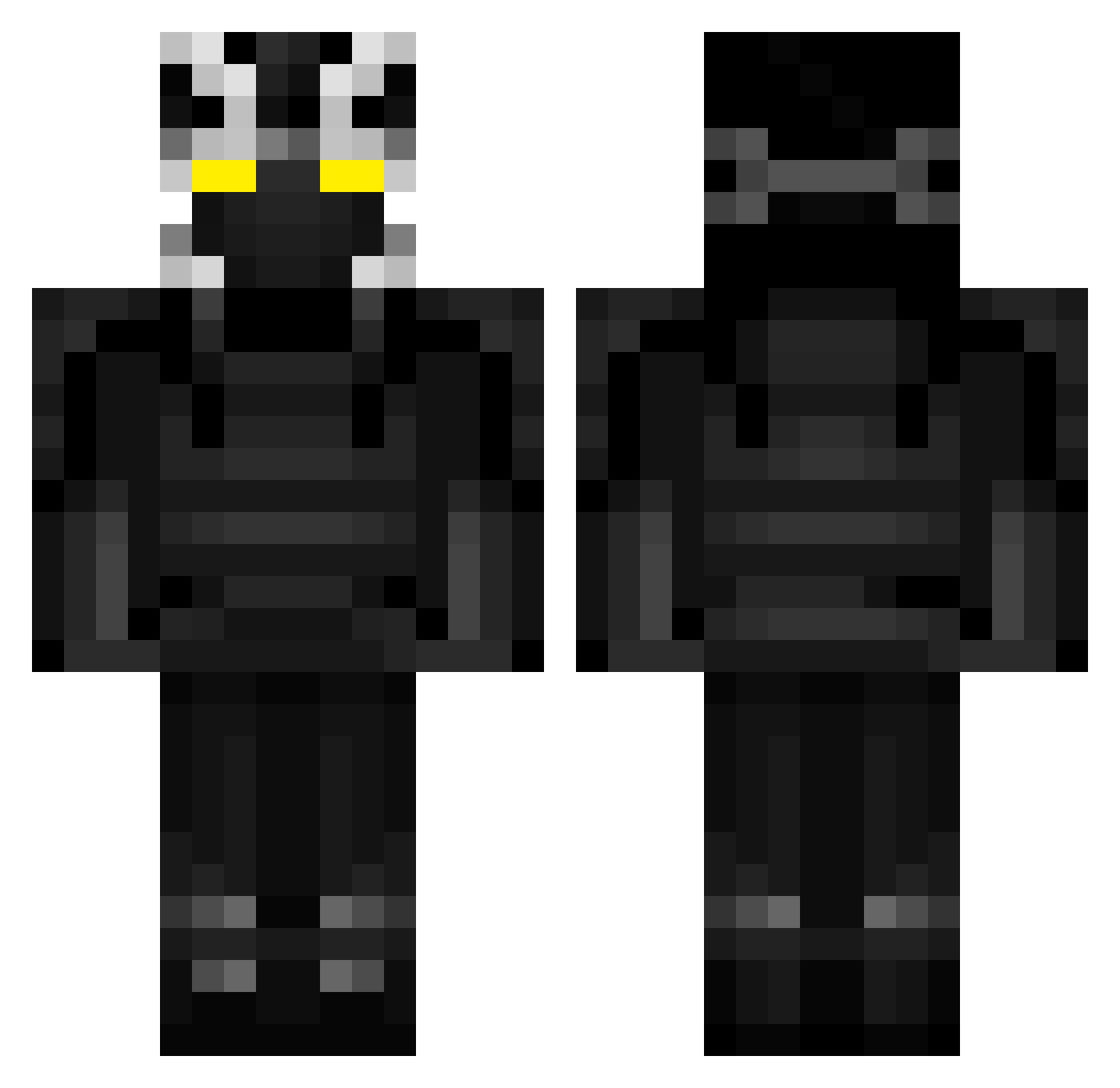 Helper_Butbu Minecraft skin, front and back view
