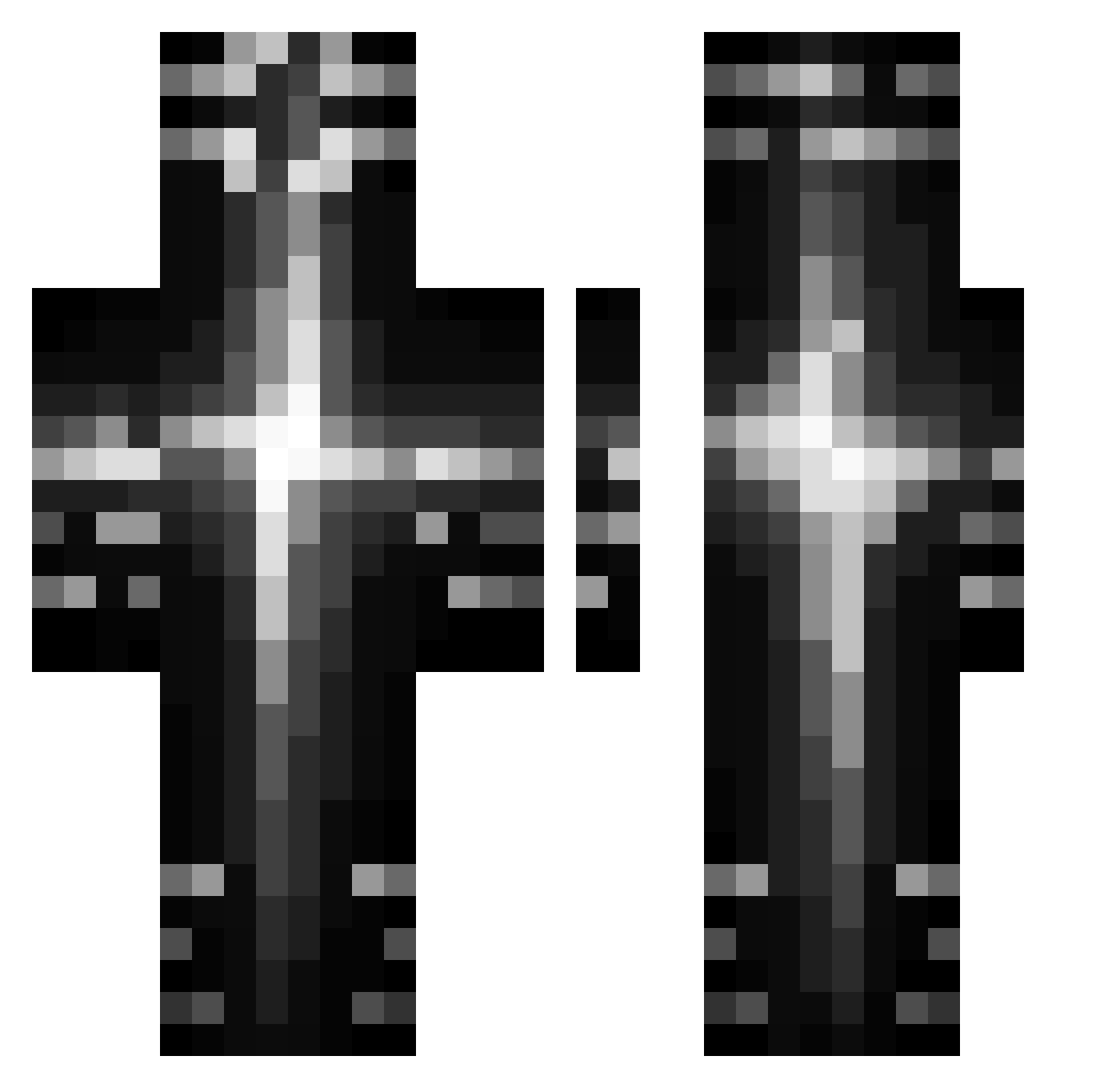 pedrix1314 Minecraft skin, front and back view