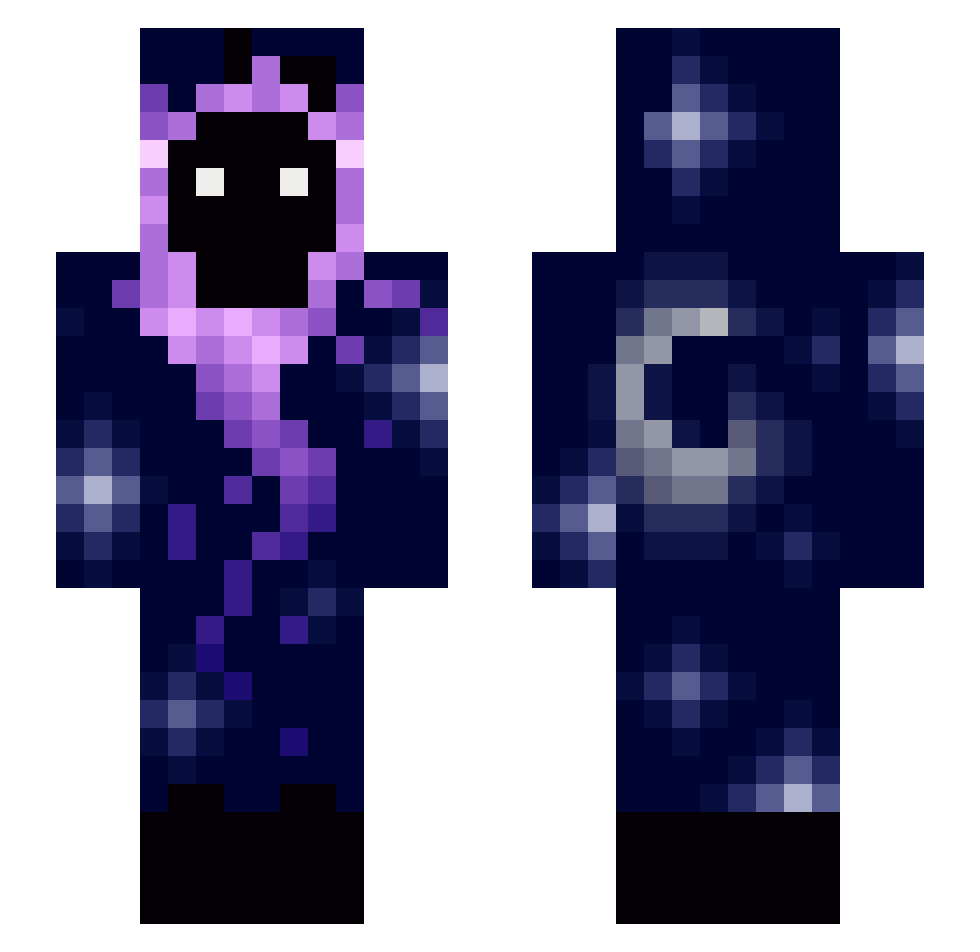 Abdnx Minecraft skin, front and back view