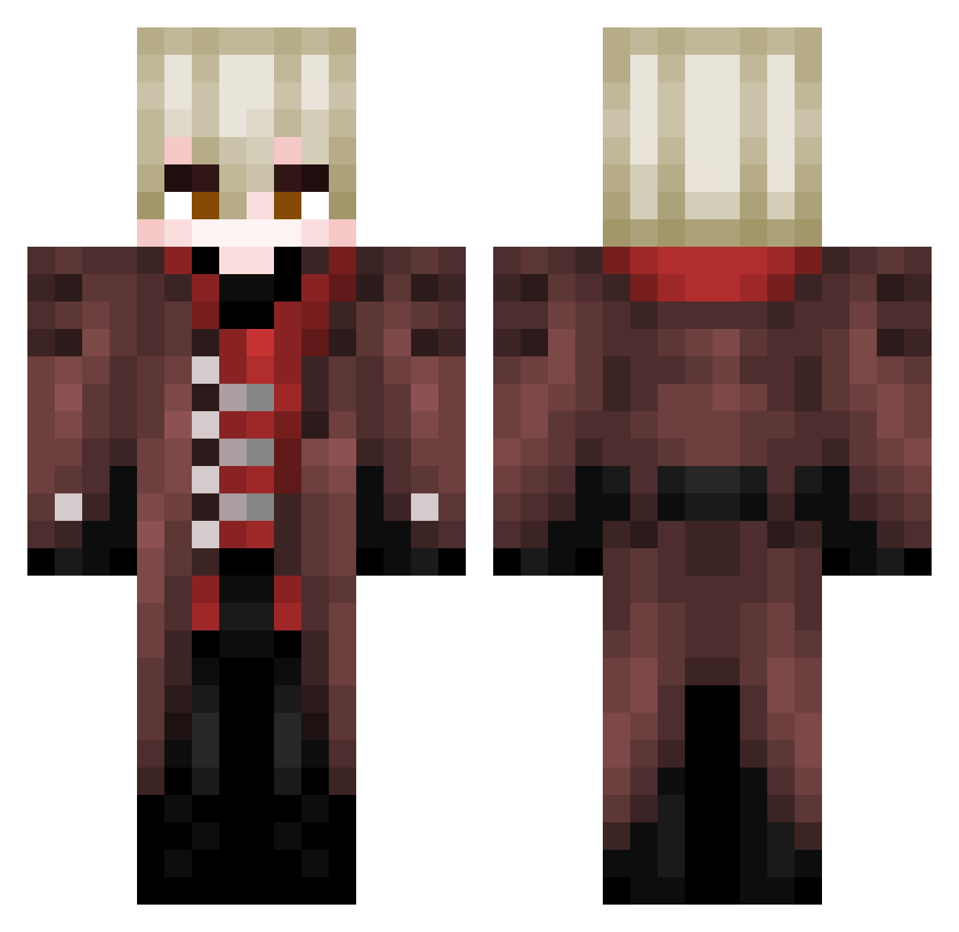 BowmanR Minecraft skin, front and back view