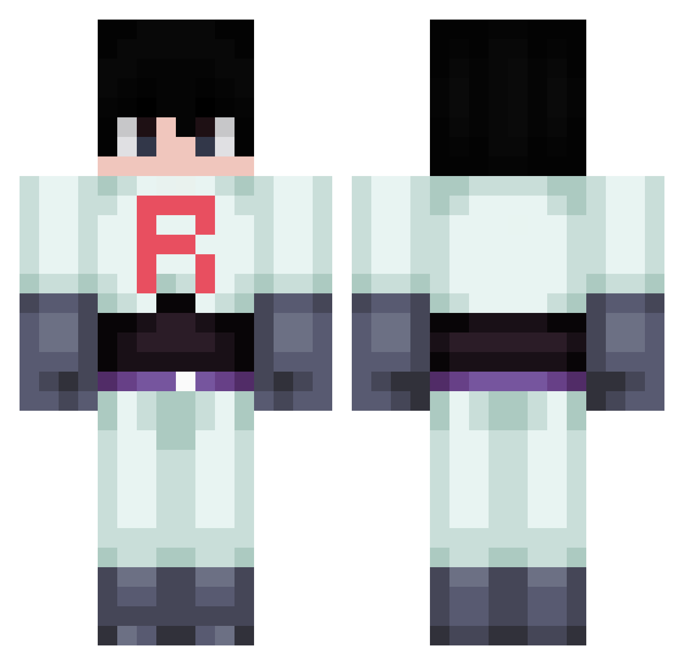 Drayzin Minecraft skin, front and back view