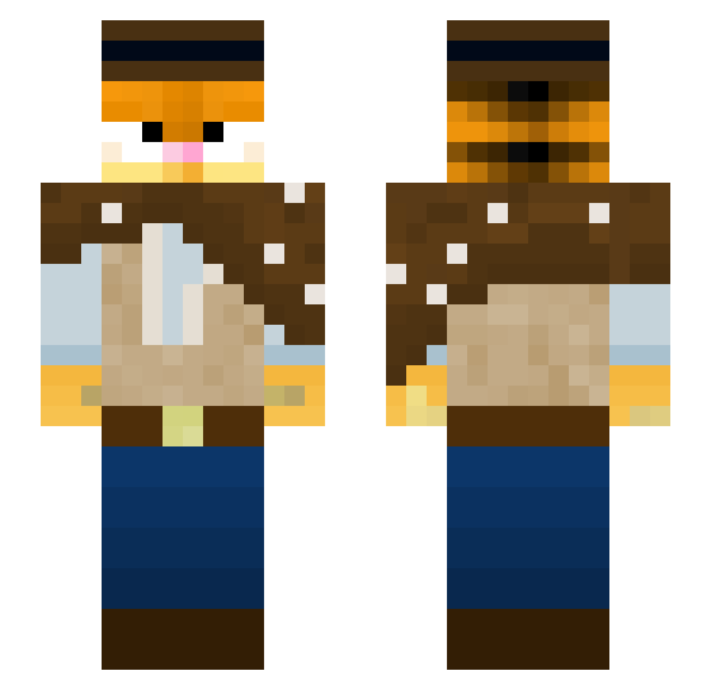 SilkepusEple Minecraft skin, front and back view