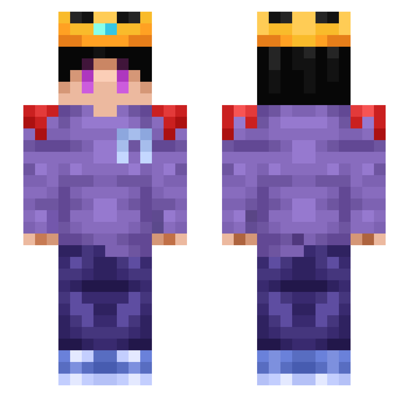 Wirtowis1 Minecraft skin, front and back view