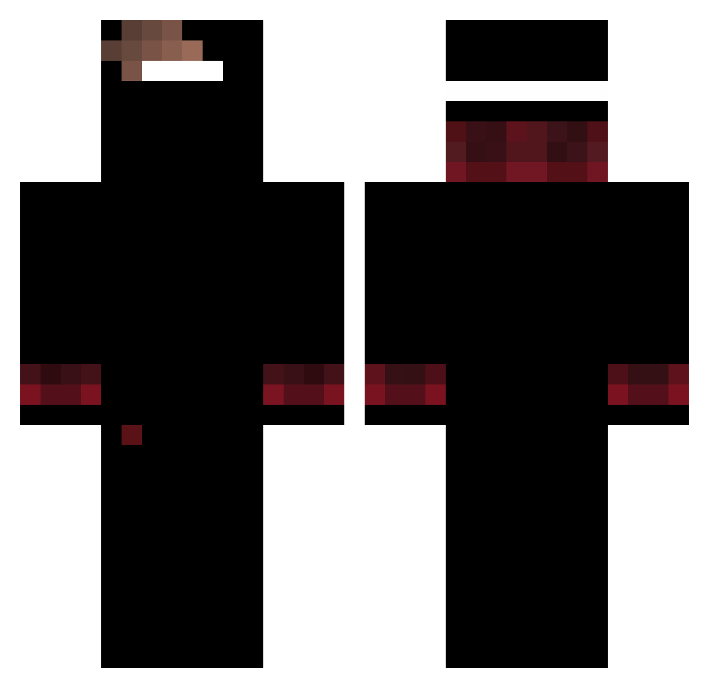 NightWarrior15 Minecraft skin, front and back view