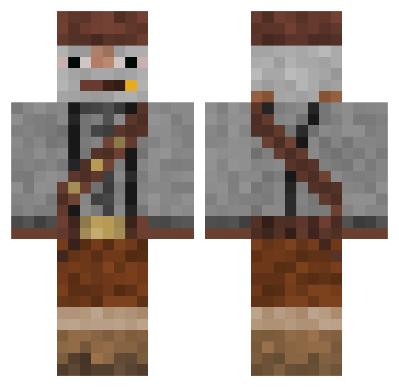 sannesen Minecraft skin, front and back view