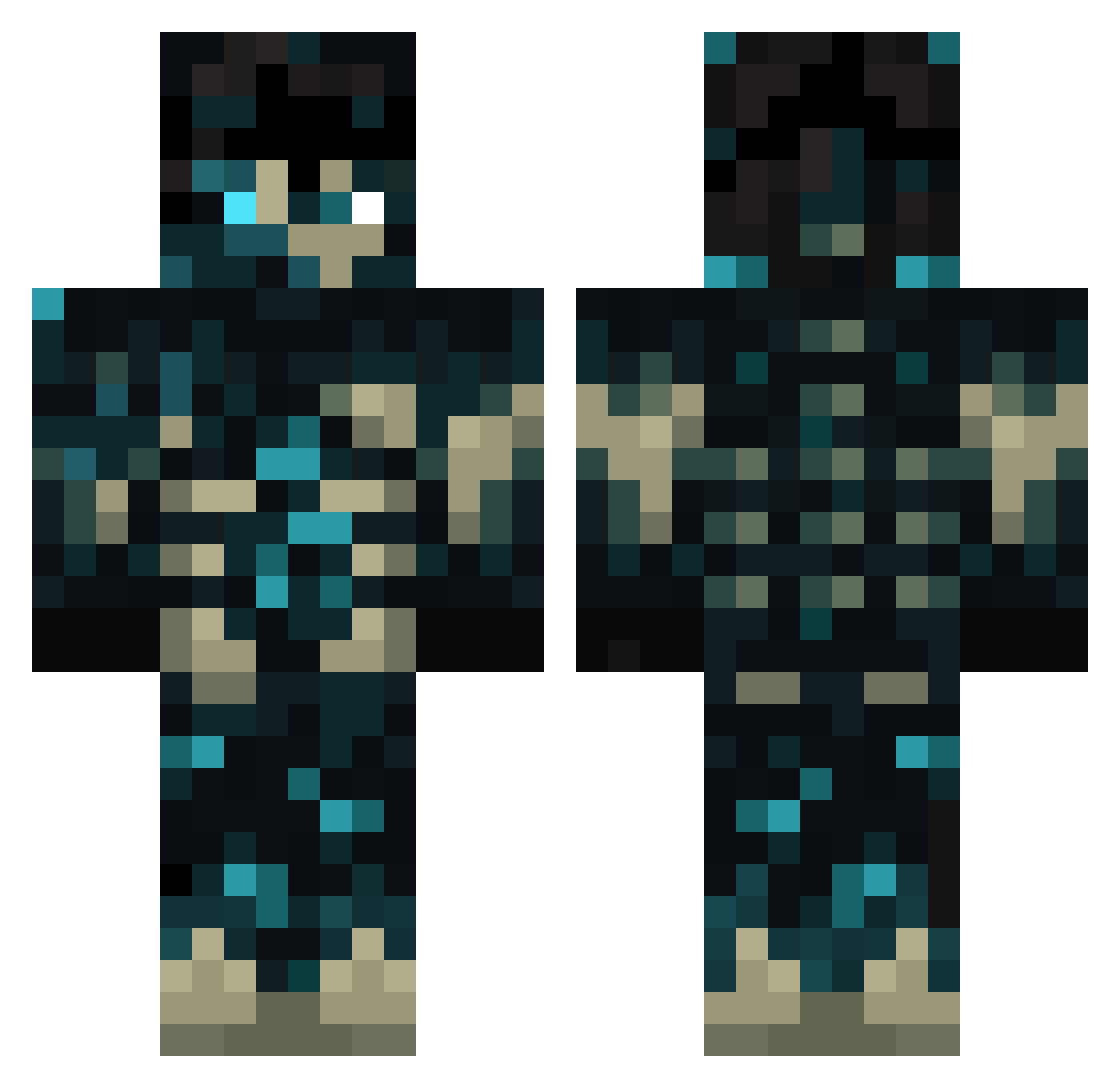 barely_viziblexx Minecraft skin, front and back view