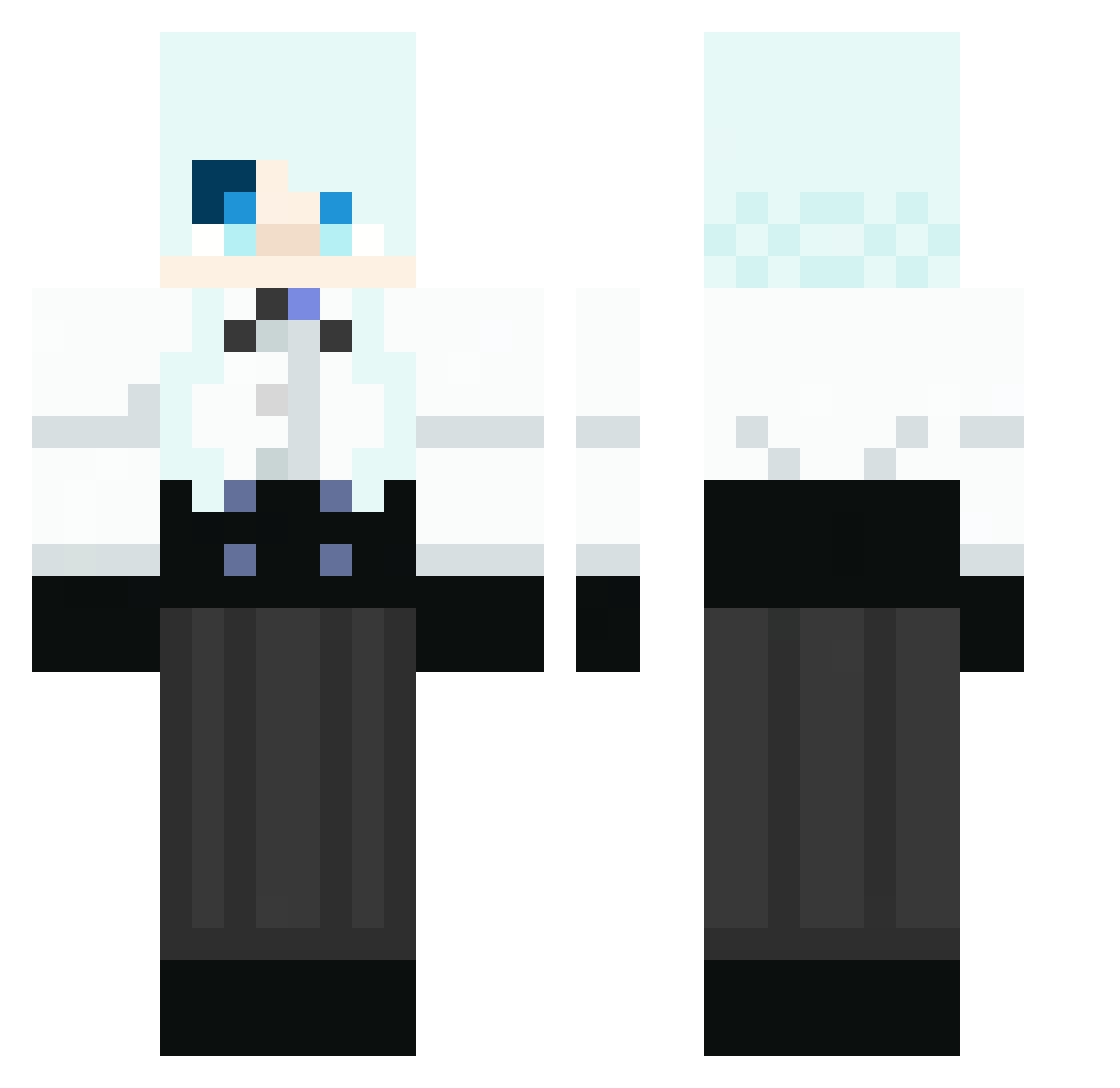 Moo_ri Minecraft skin, front and back view