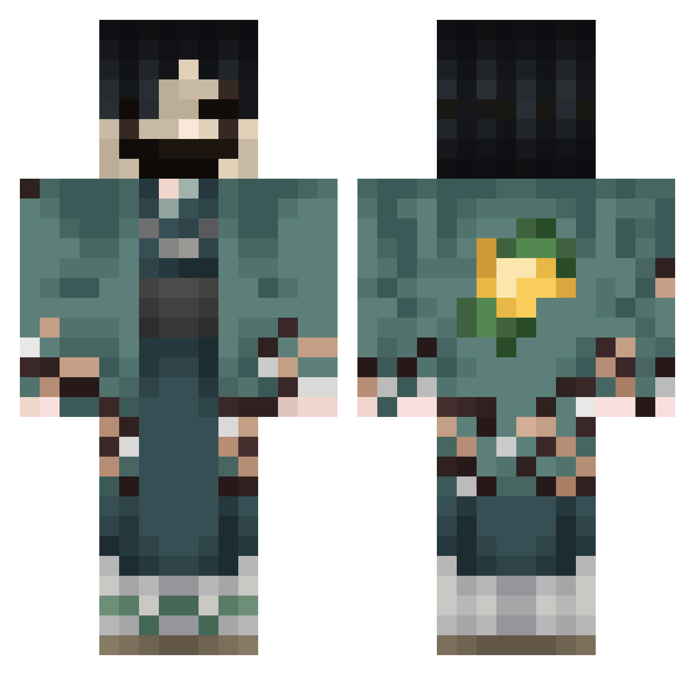 thesechi Minecraft skin, front and back view