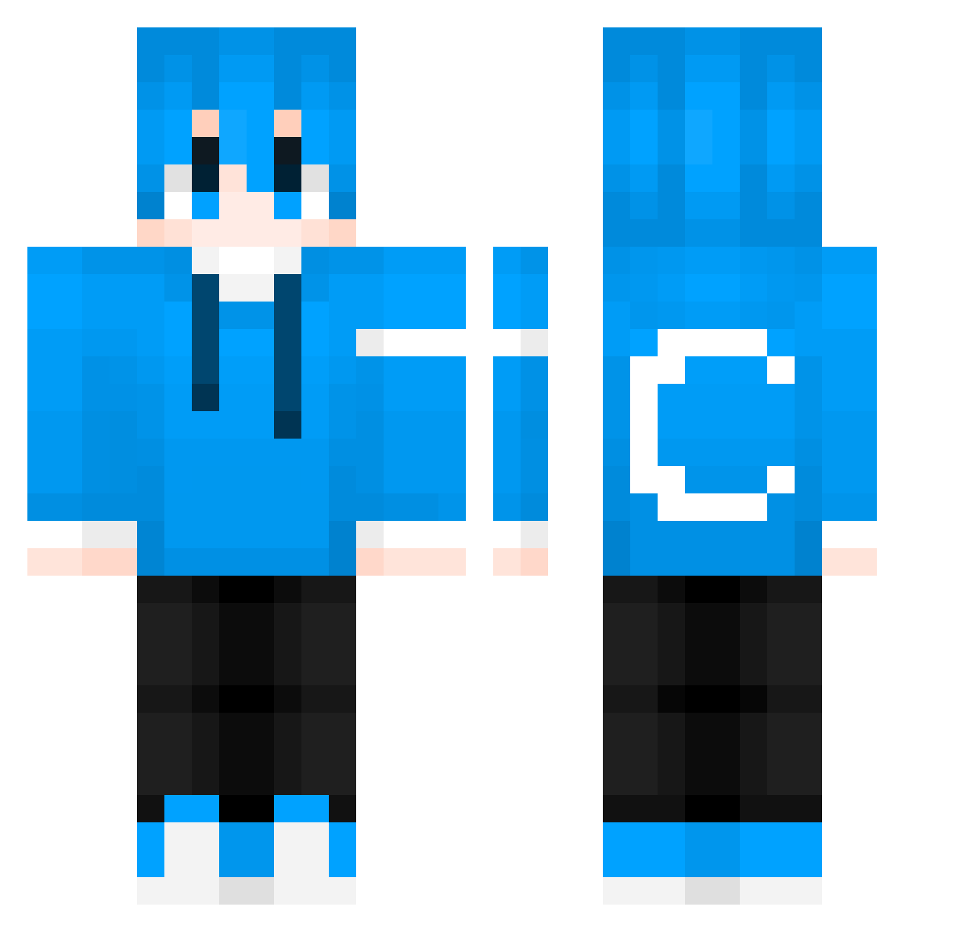 xiaonuan11 Minecraft skin, front and back view