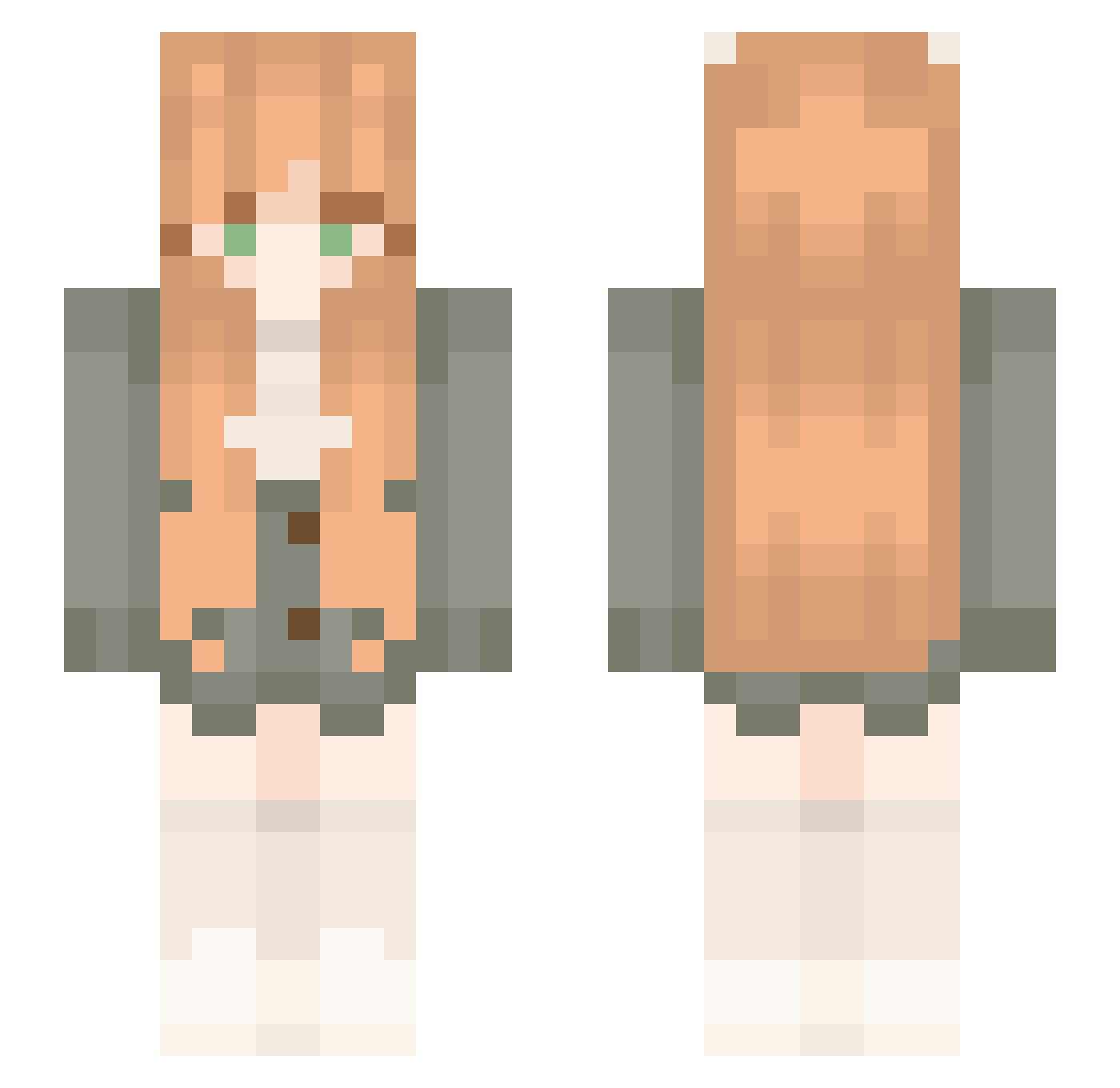 iamtoeless Minecraft skin, front and back view