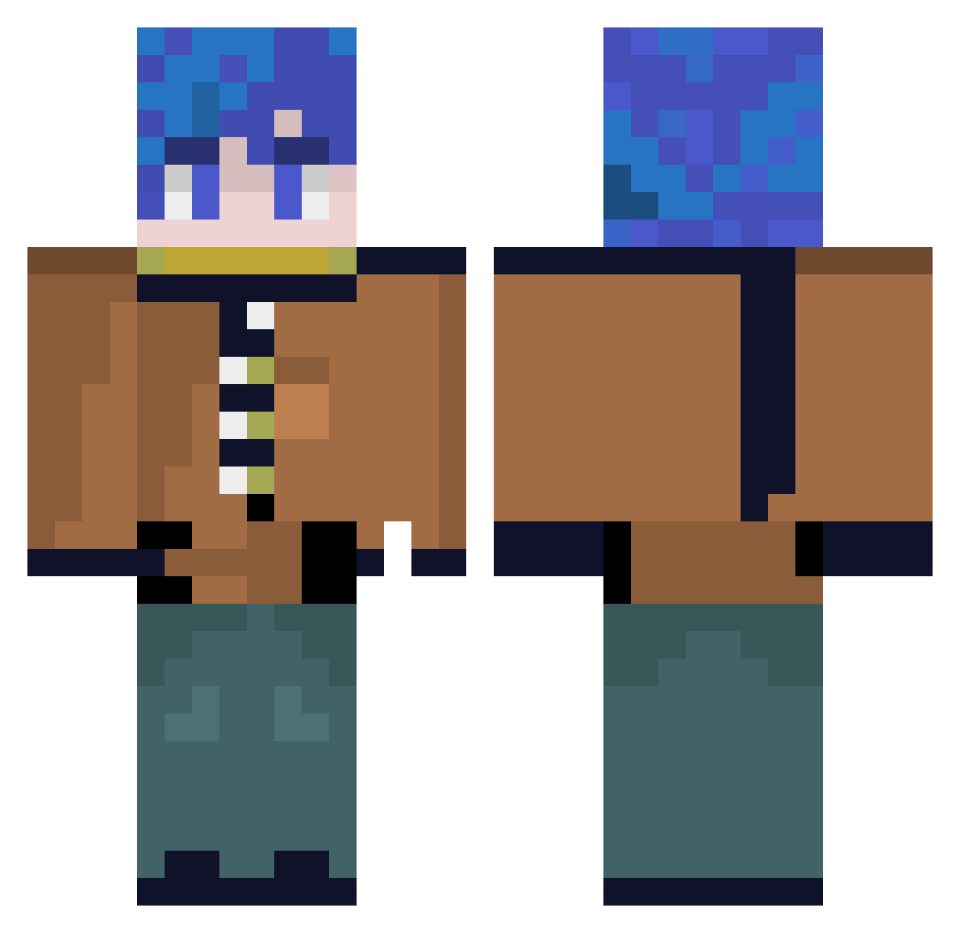 BlackTheBear Minecraft skin, front and back view