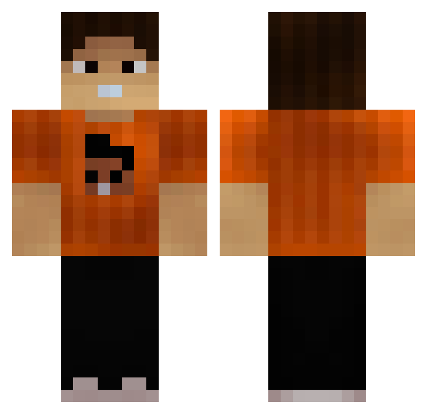 HUGO345 Minecraft skin, front and back view