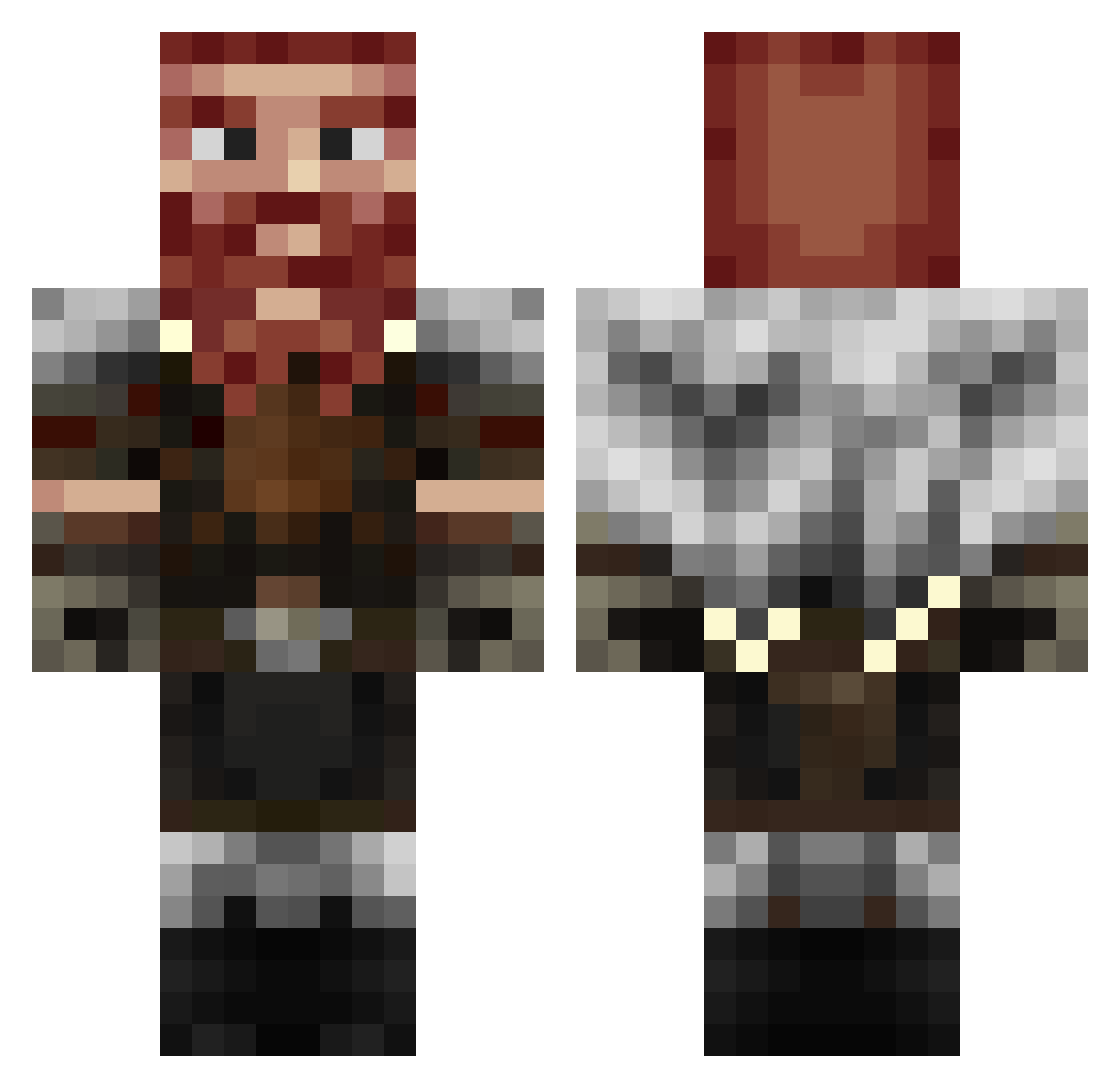 XokraD Minecraft skin, front and back view