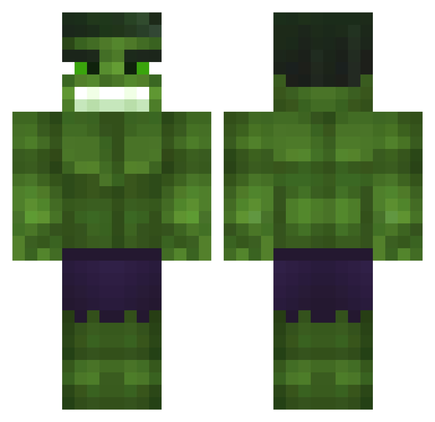 Hypergamer18 Minecraft skin, front and back view