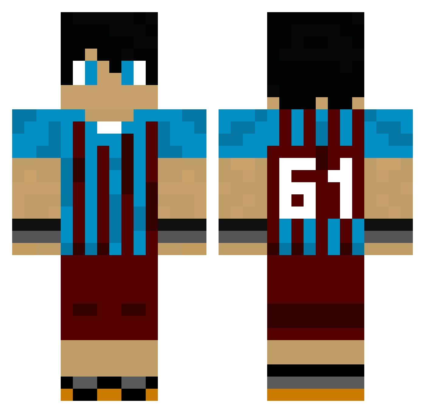 DaghanHSO Minecraft skin, front and back view