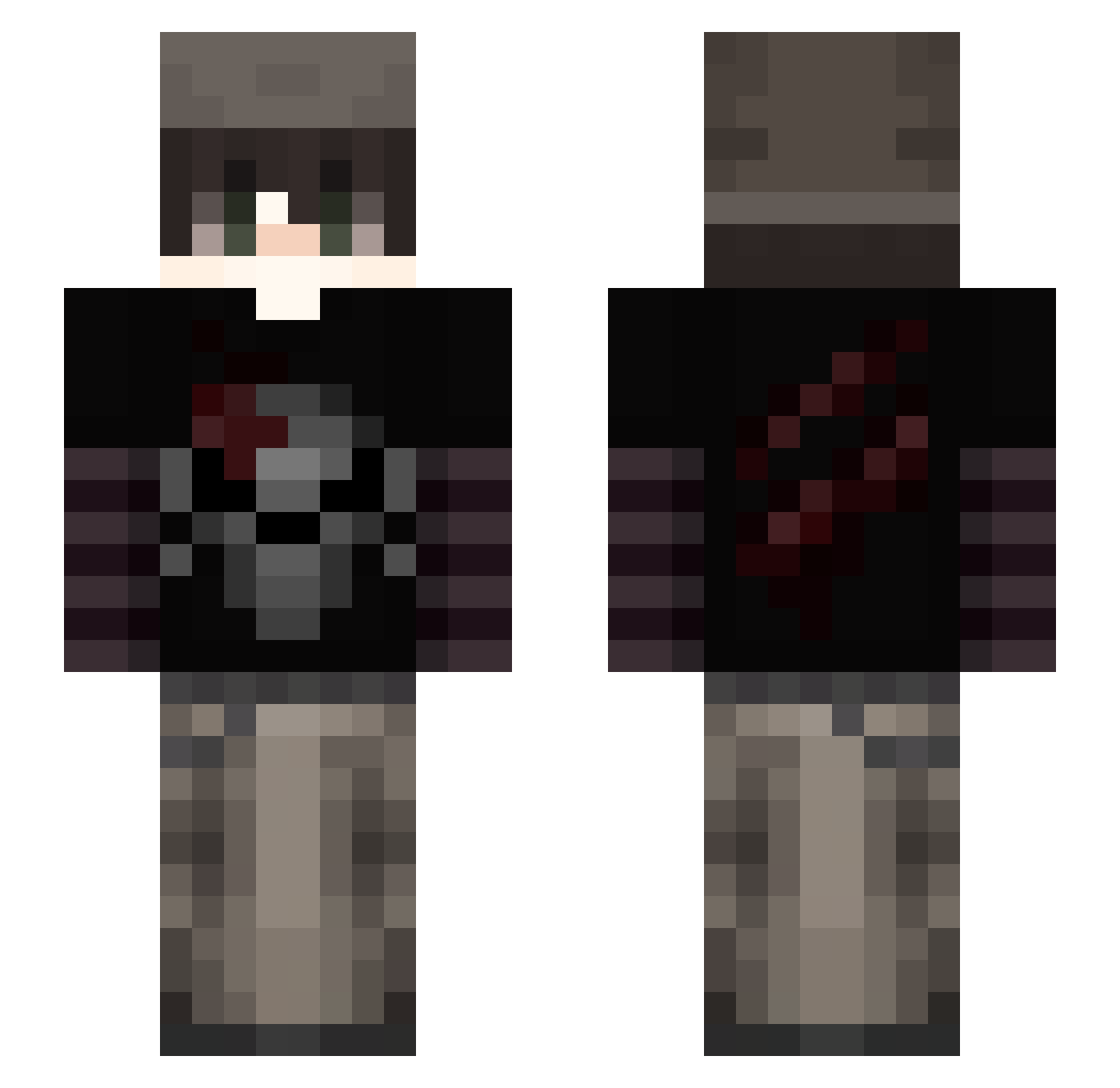 Poyraizm Minecraft skin, front and back view