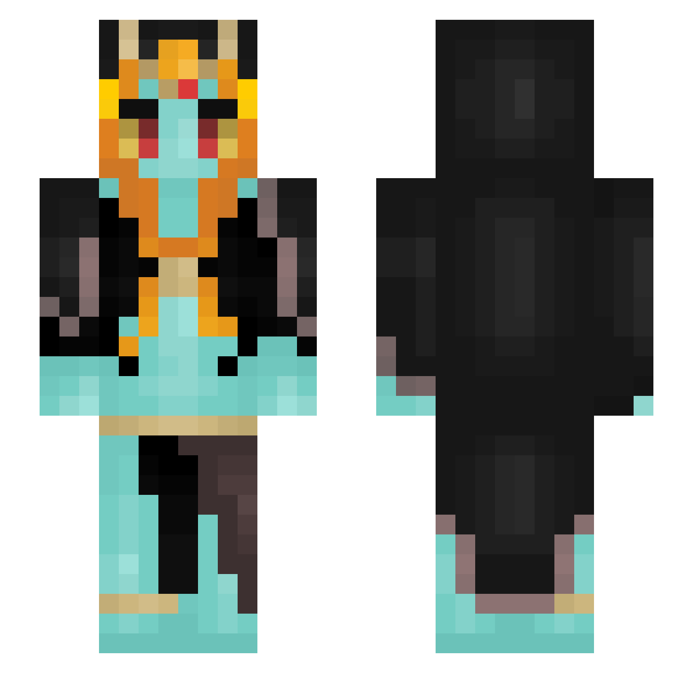 Hyli Minecraft skin, front and back view