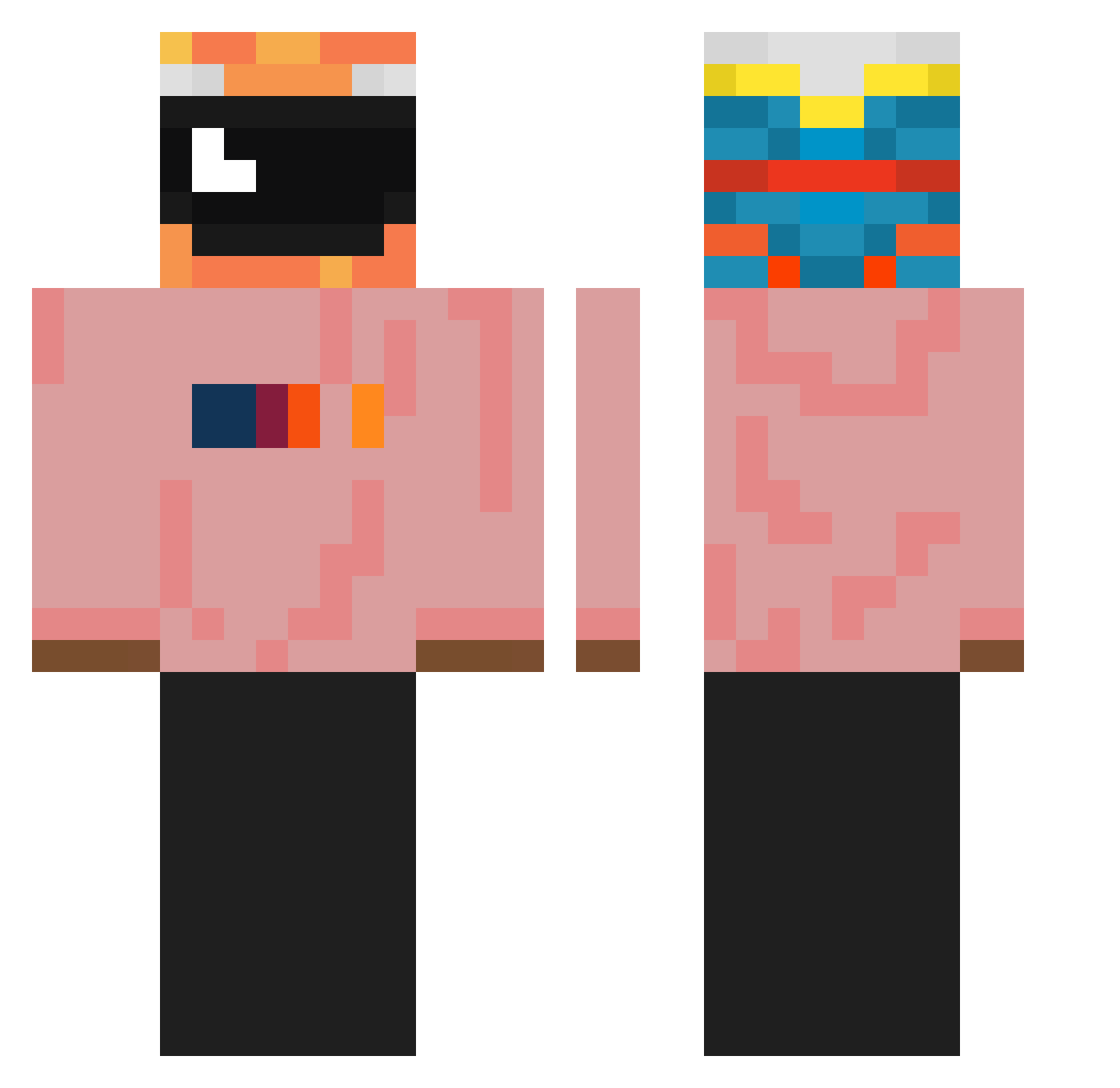 Lorenzolote Minecraft skin, front and back view