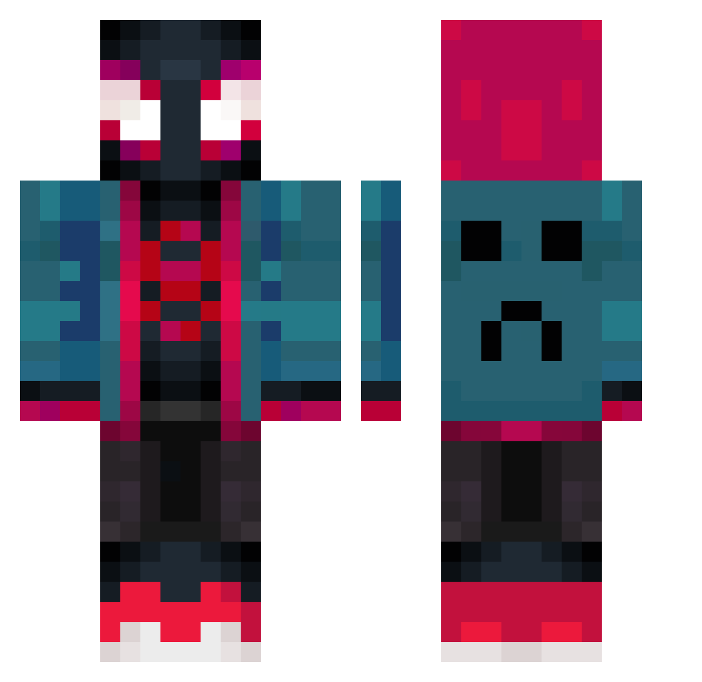 Soyediie Minecraft skin, front and back view