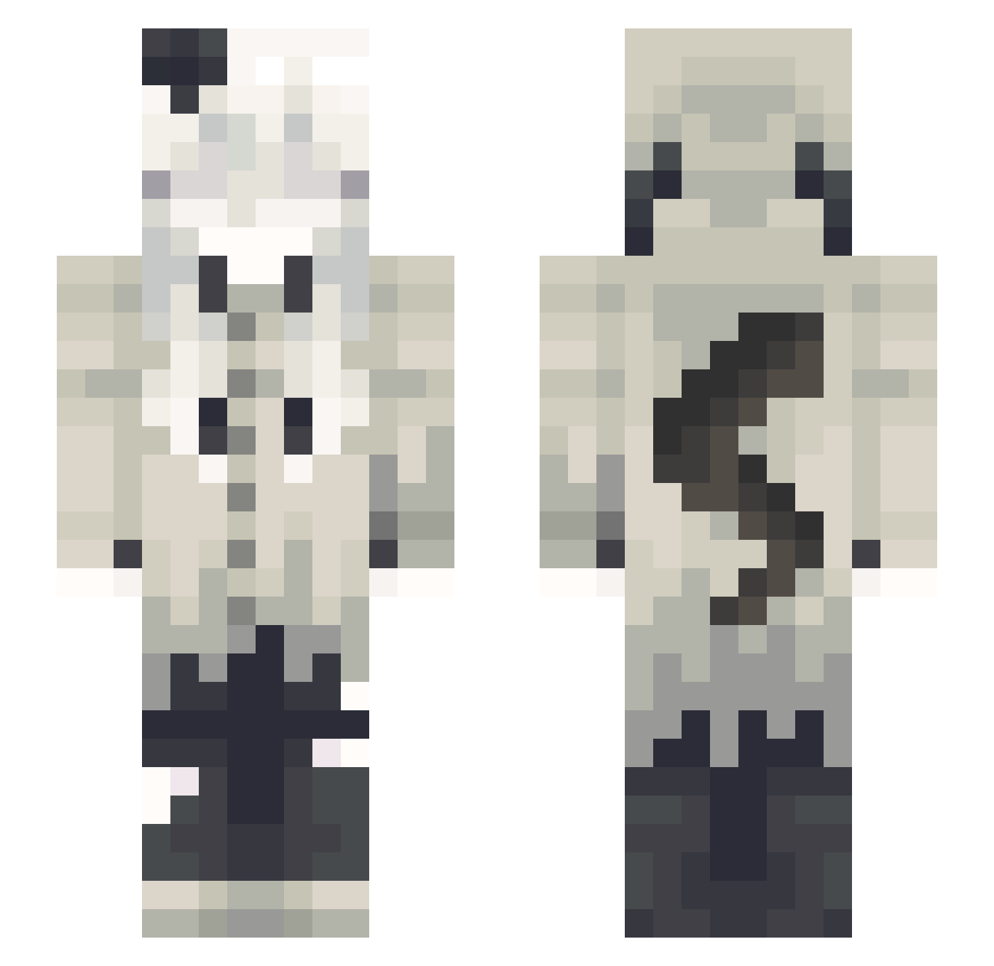 mimikyxs Minecraft skin, front and back view