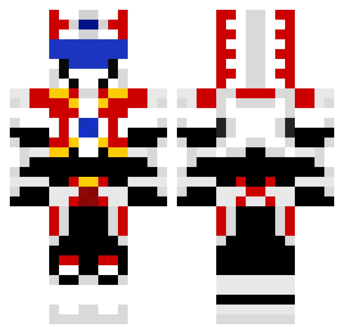 EAT_below_my Minecraft skin, front and back view