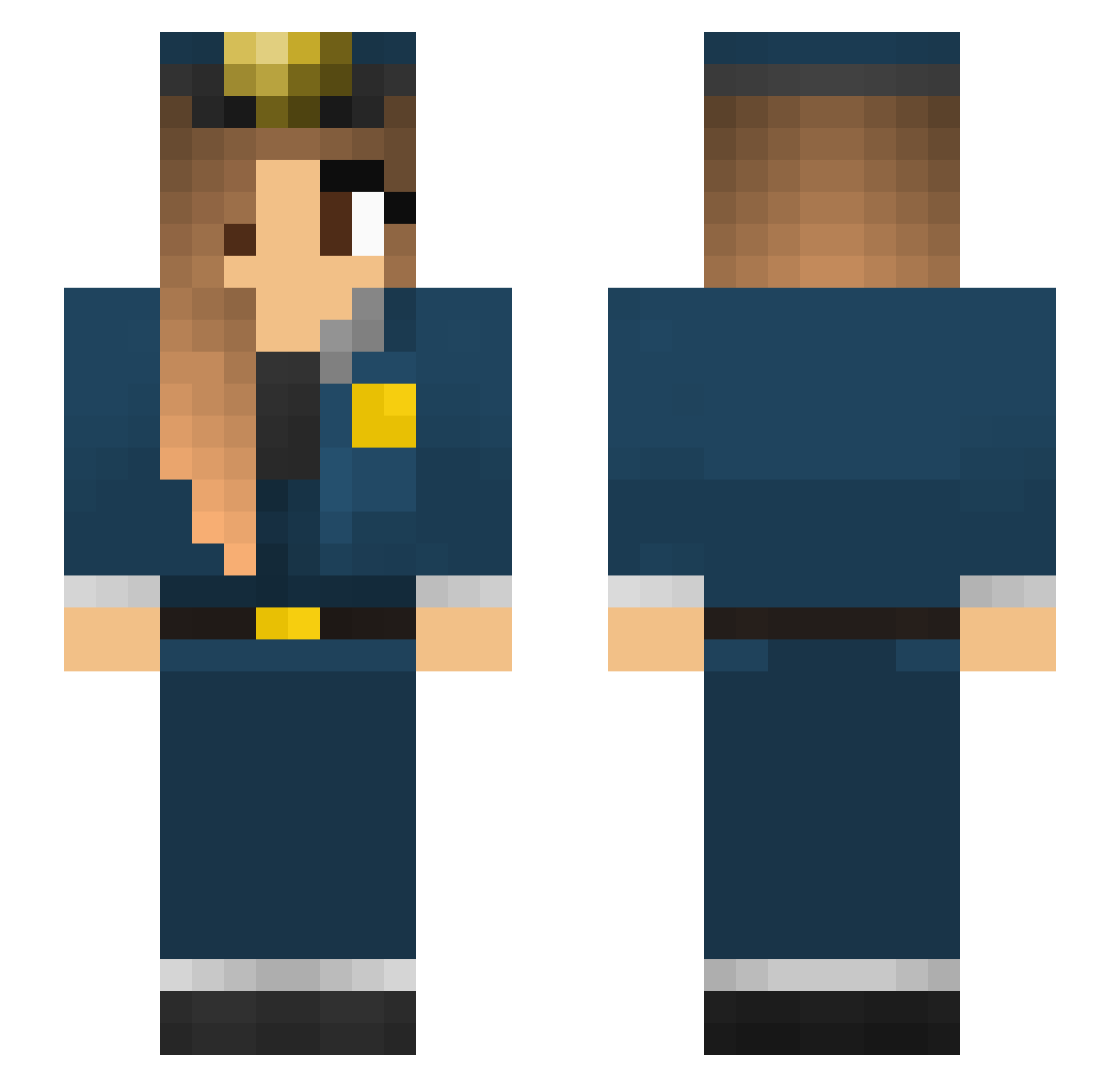 xD_McMeme Minecraft skin, front and back view
