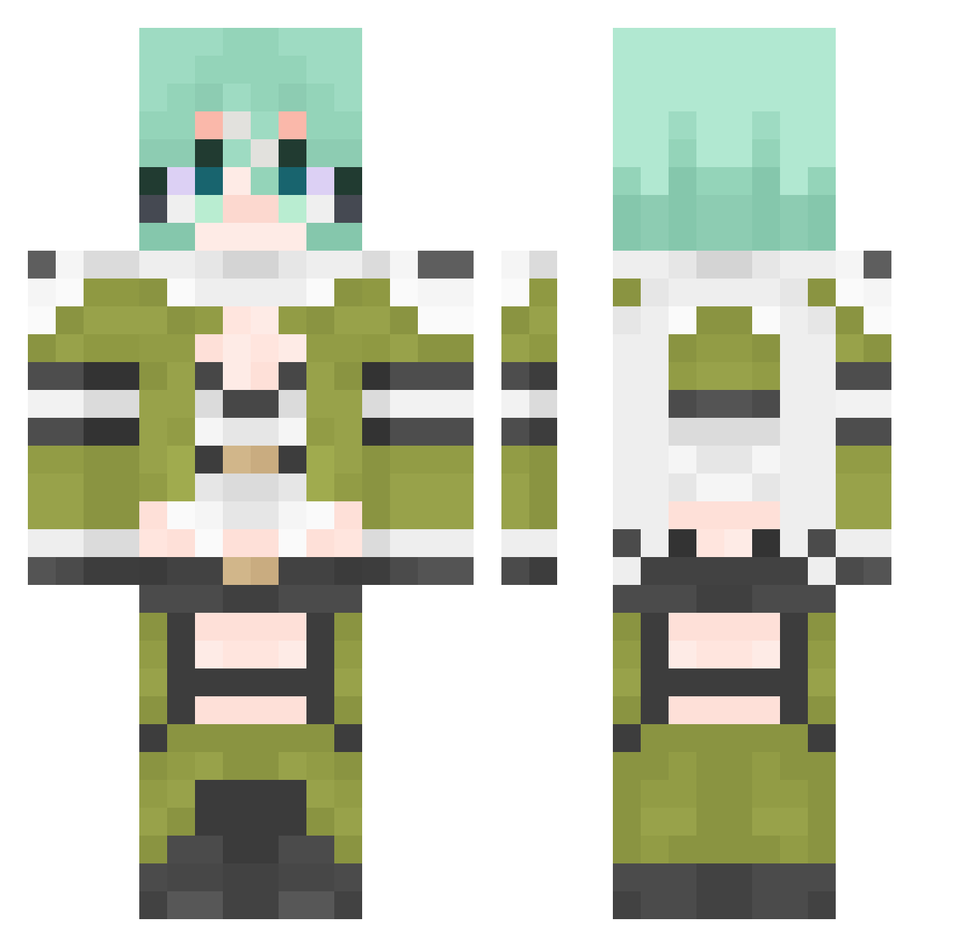 NormalEP Minecraft skin, front and back view