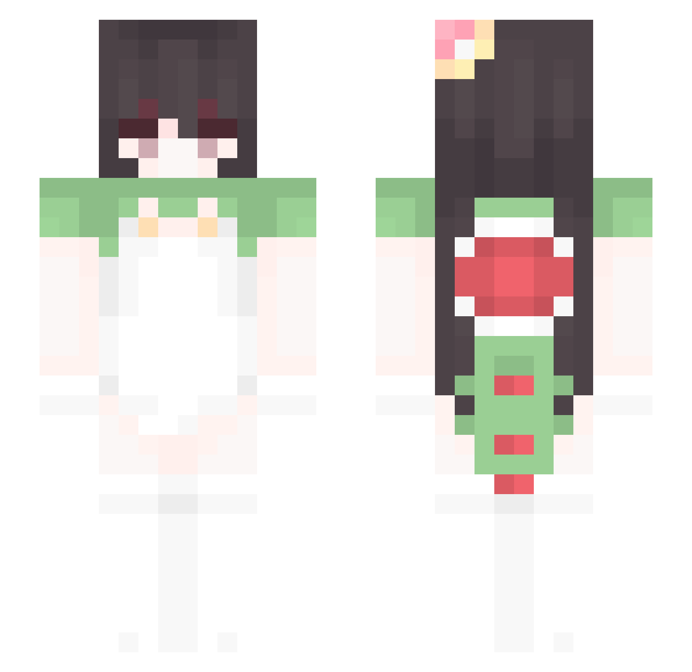shyybunni Minecraft skin, front and back view