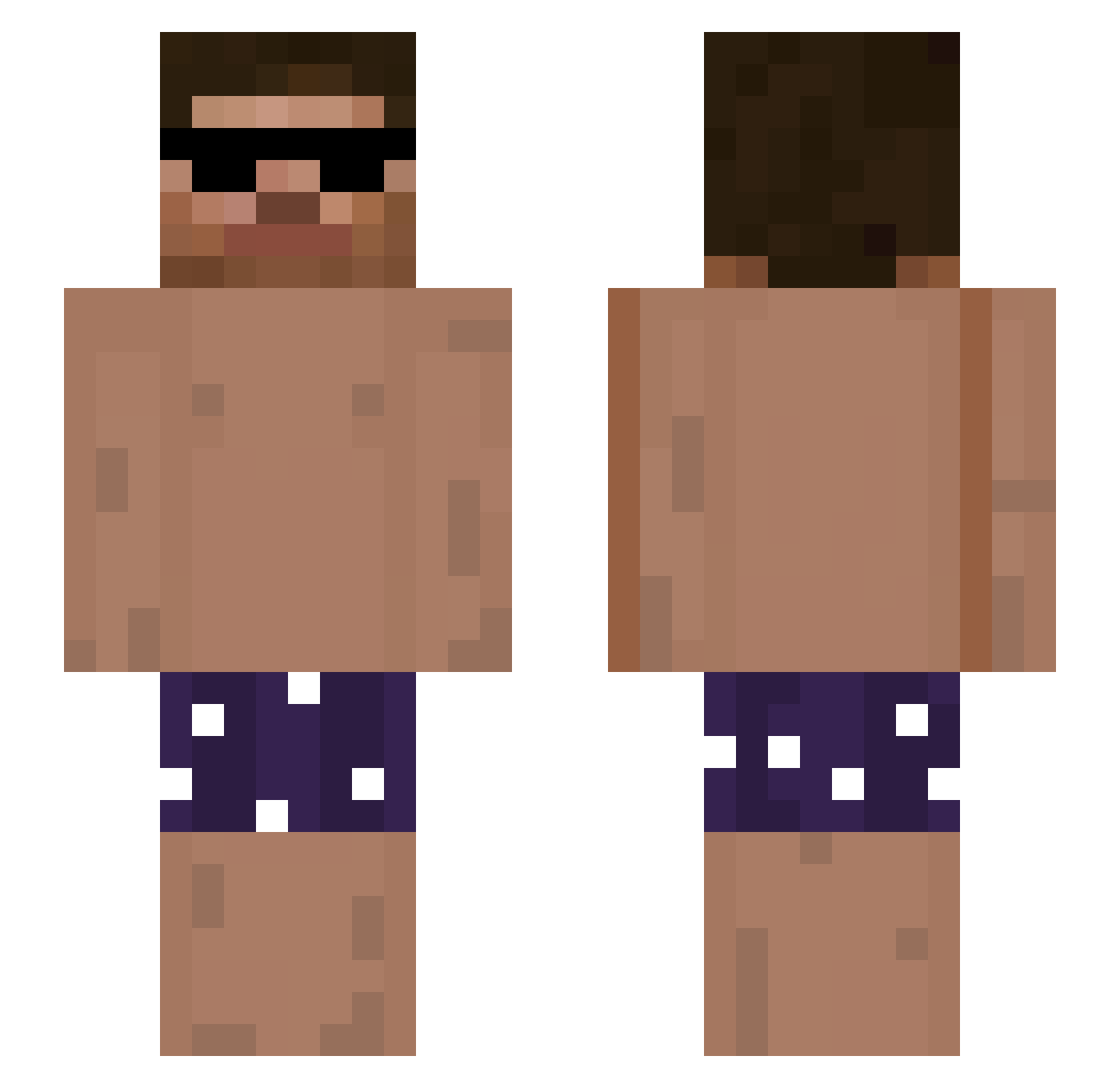 Hydration Minecraft skin, front and back view