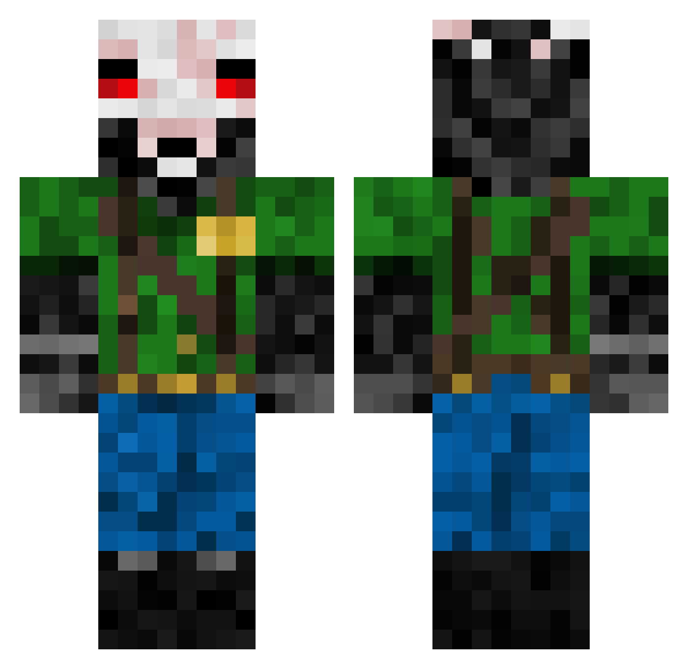 Bengank77 Minecraft skin, front and back view
