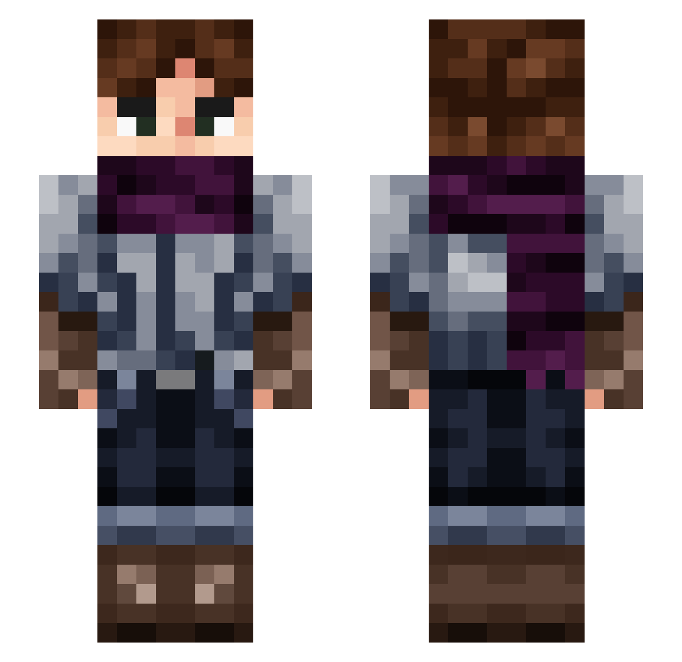 sm1lly Minecraft skin, front and back view