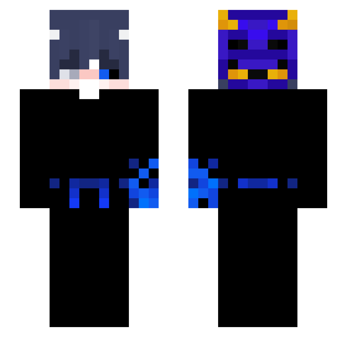 kbzxzz Minecraft skin, front and back view