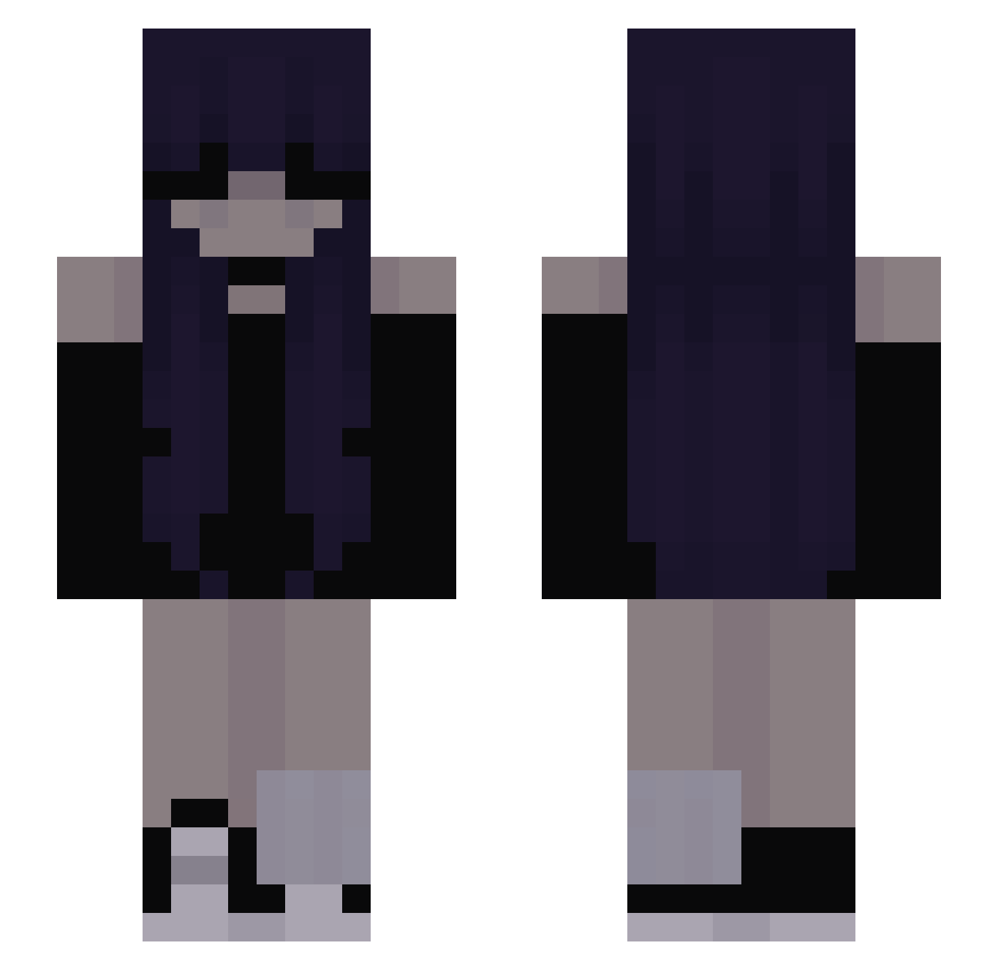 mrsmegatron Minecraft skin, front and back view