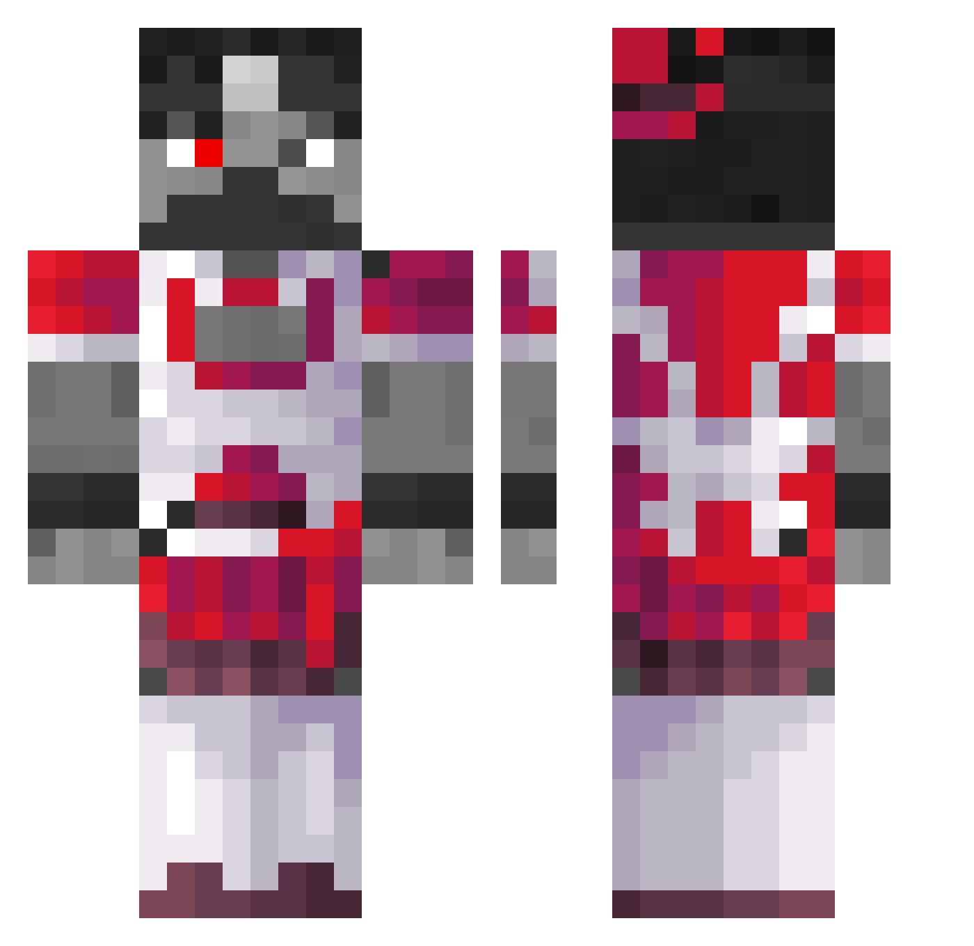 Janmnm Minecraft skin, front and back view