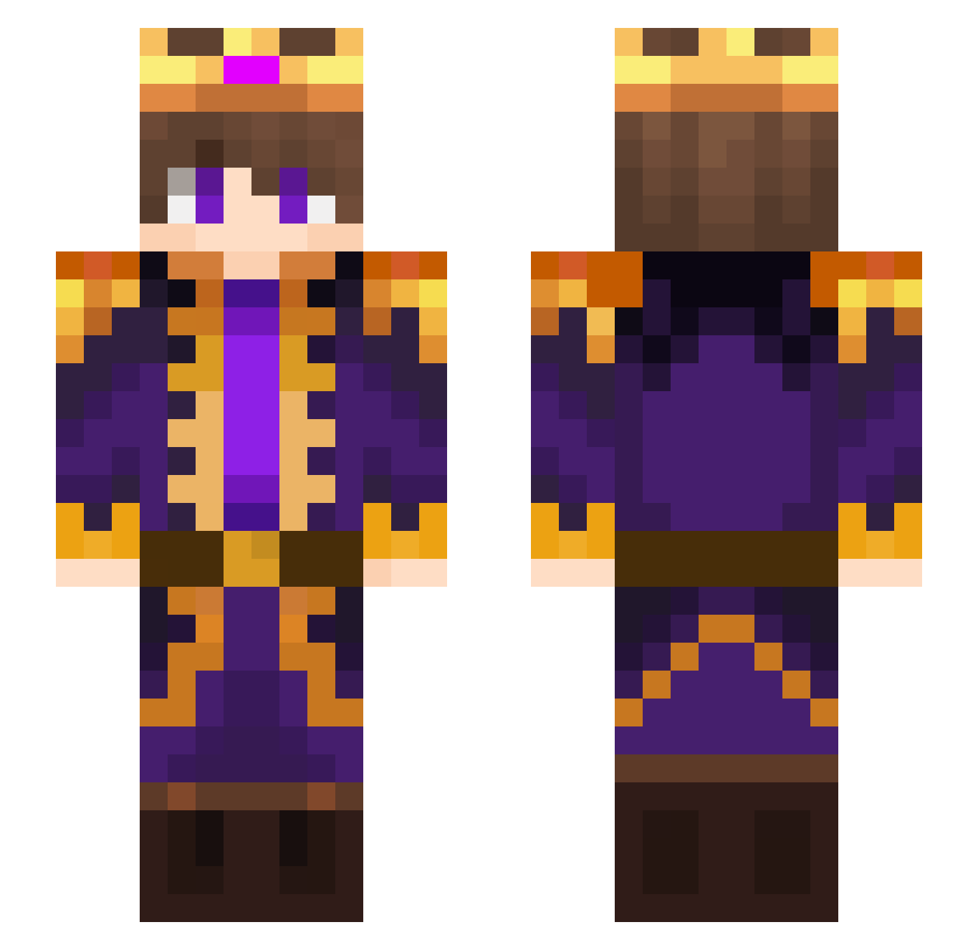 DAPPERBUBBLE446 Minecraft skin, front and back view