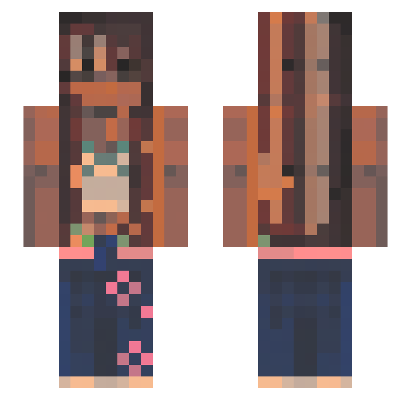 msvzt Minecraft skin, front and back view