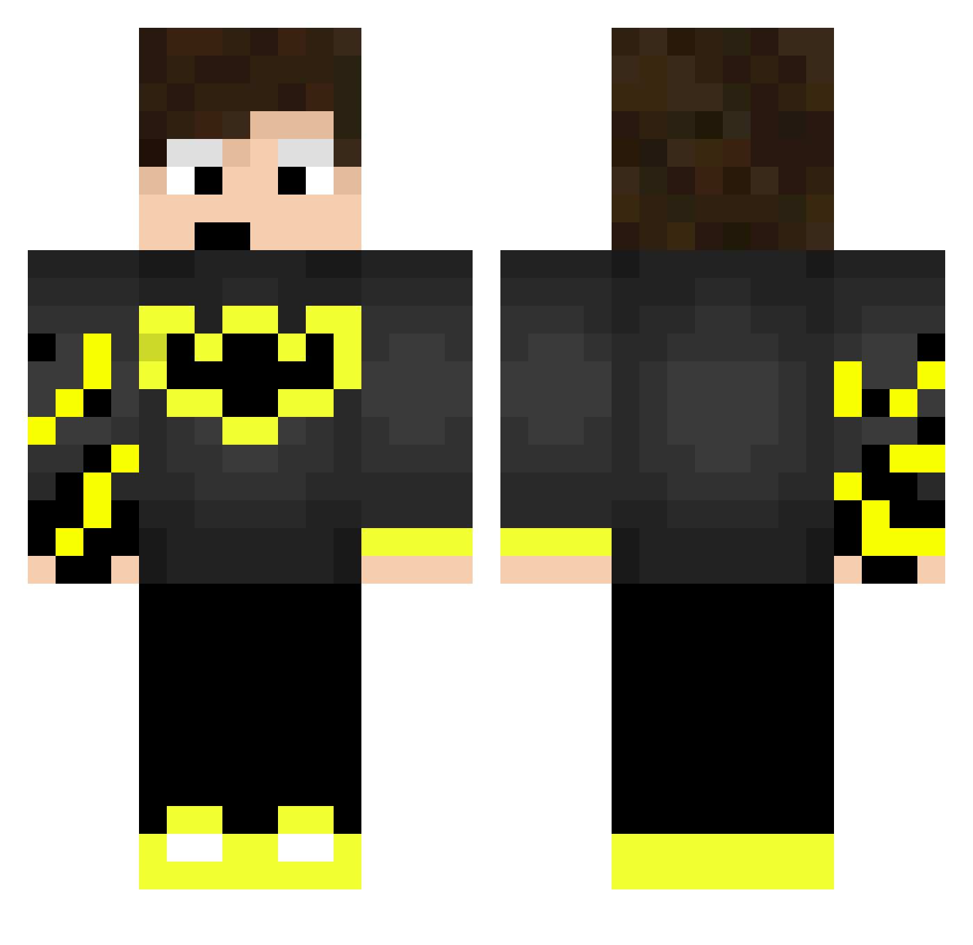 VGPlay Minecraft skin, front and back view