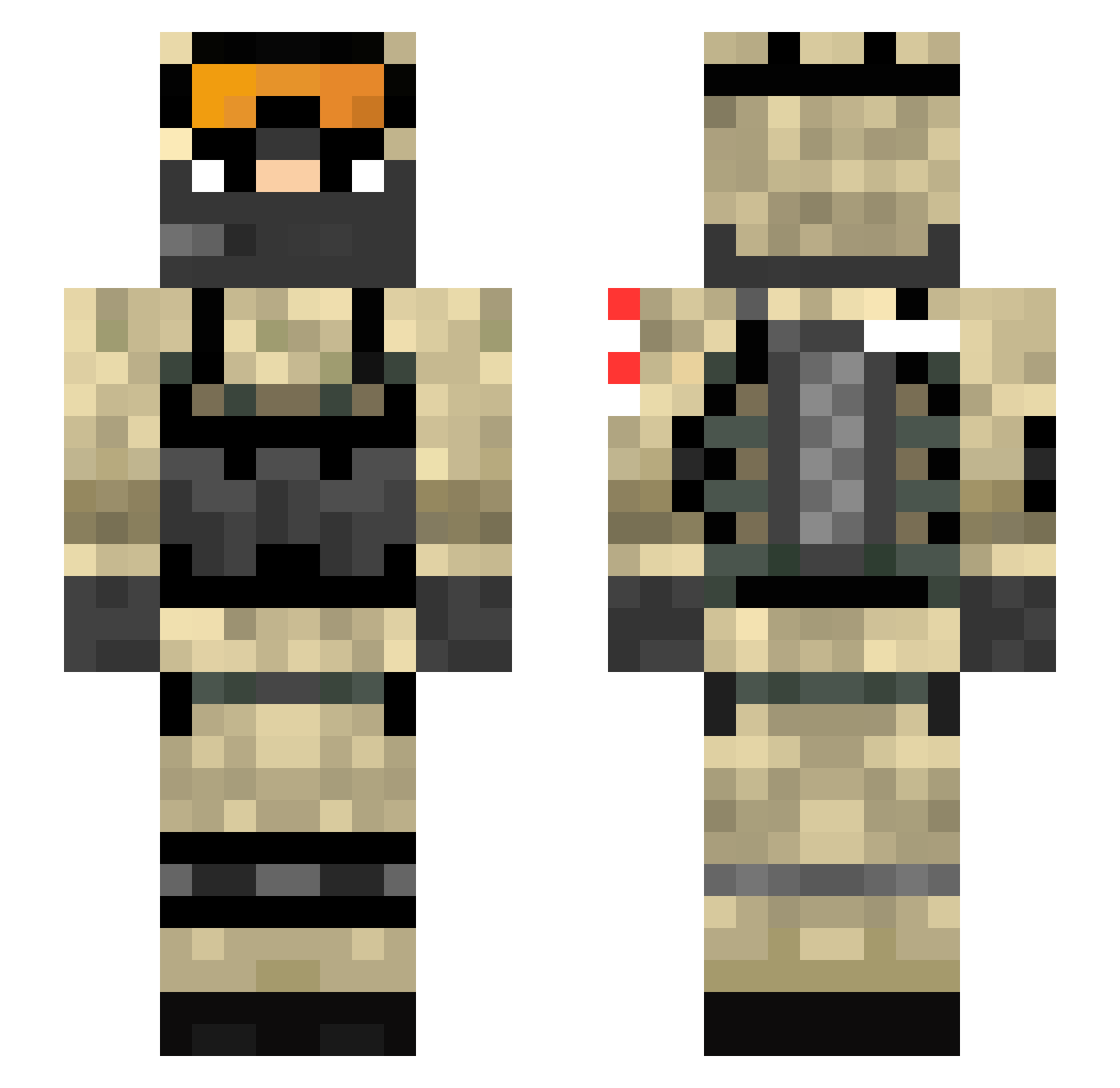 aenm1776 Minecraft skin, front and back view