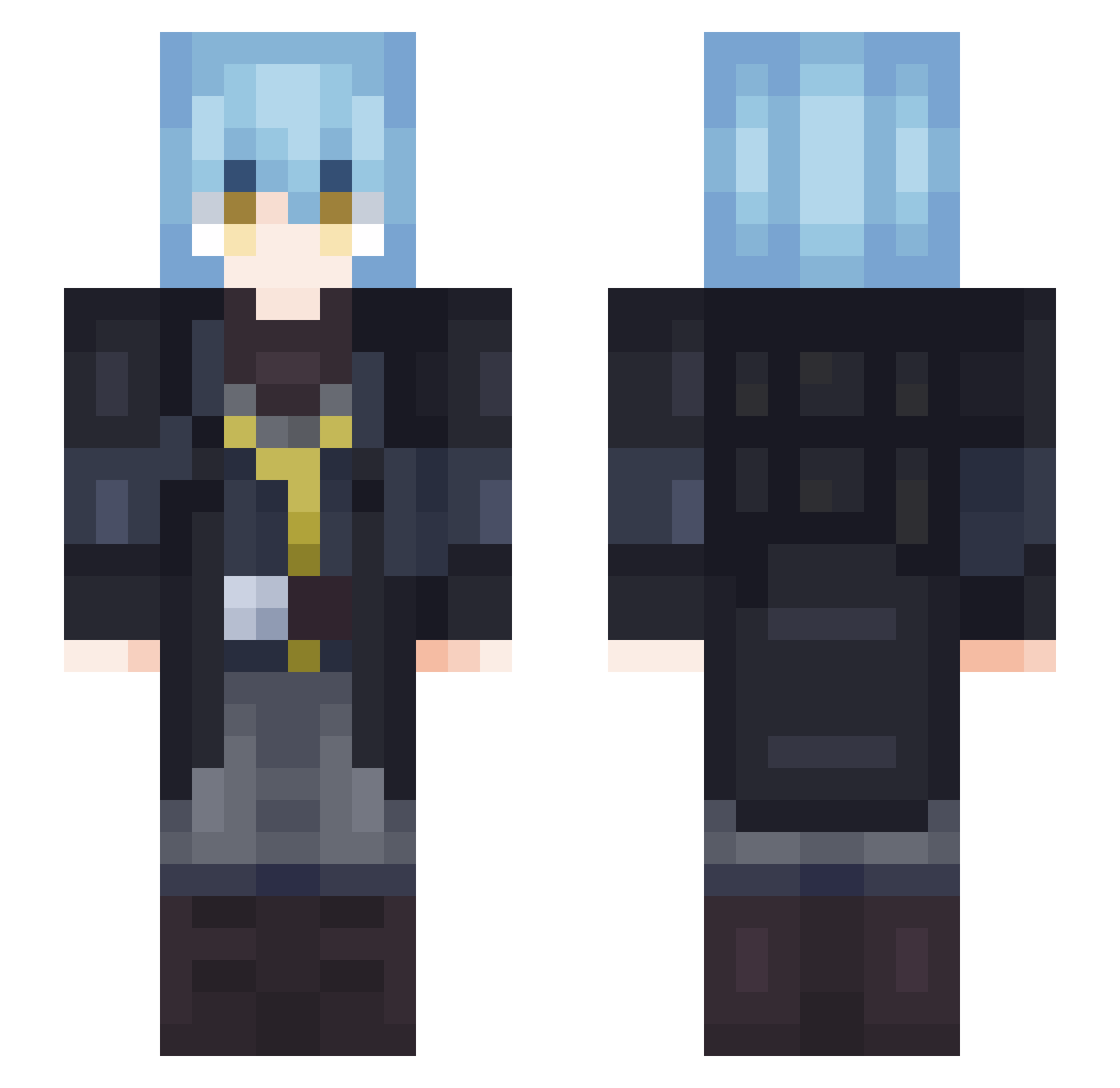itzAkito Minecraft skin, front and back view