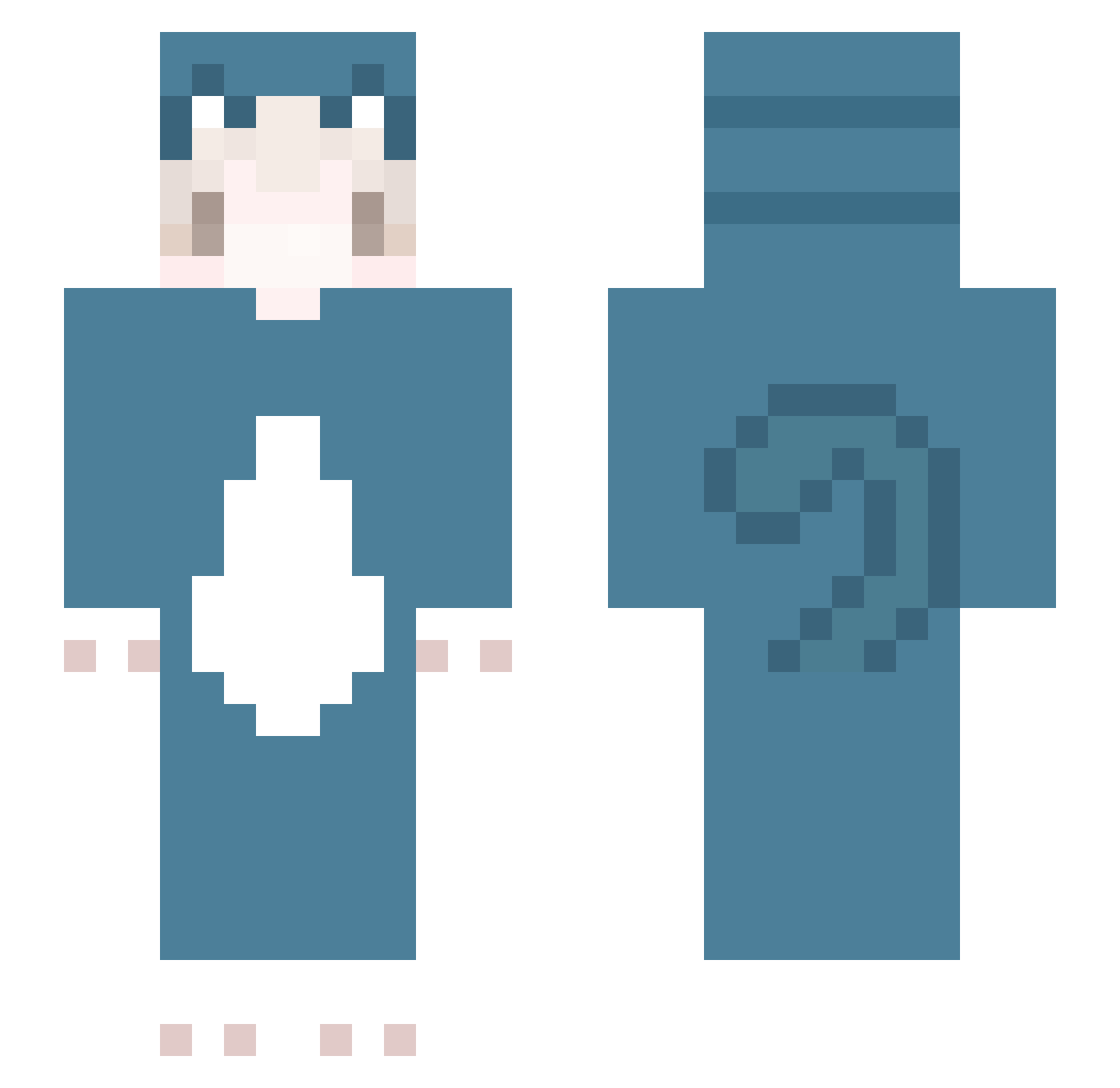 concatenation Minecraft skin, front and back view