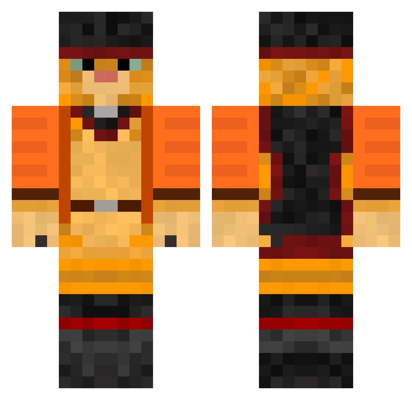 forekiq Minecraft skin, front and back view