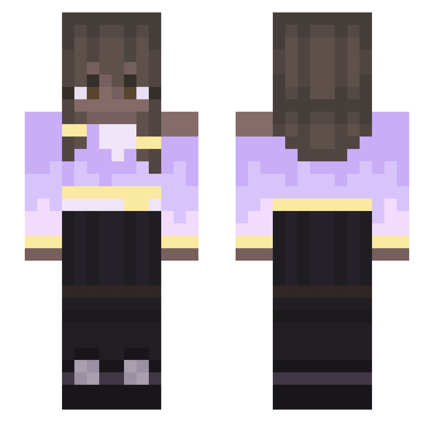 spinnyzhypr Minecraft skin, front and back view