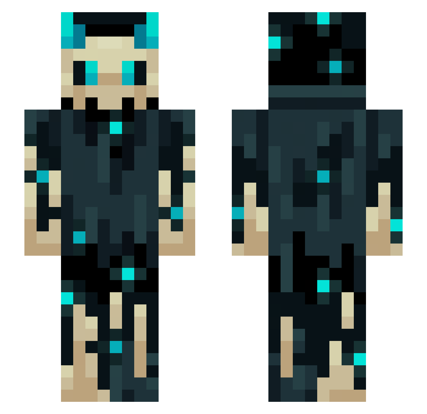 BudgItChewy Minecraft skin, front and back view