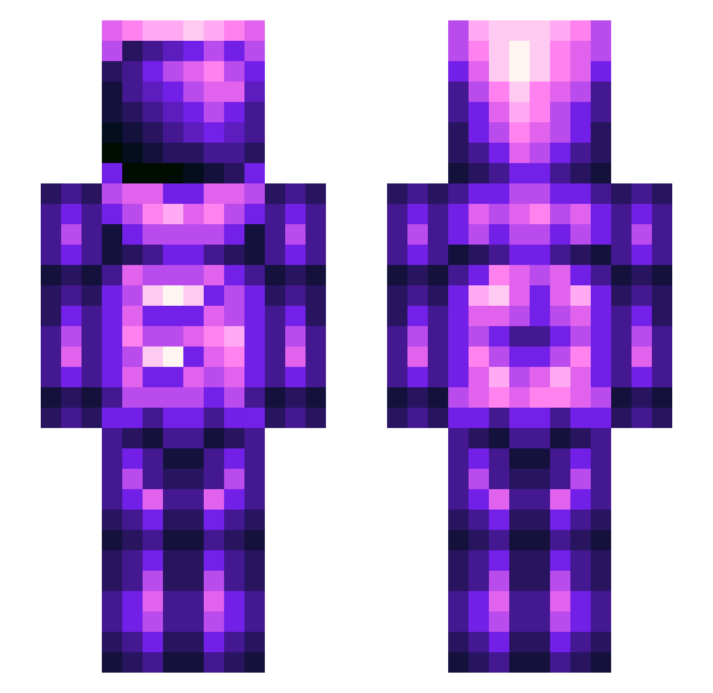Bqun Minecraft skin, front and back view