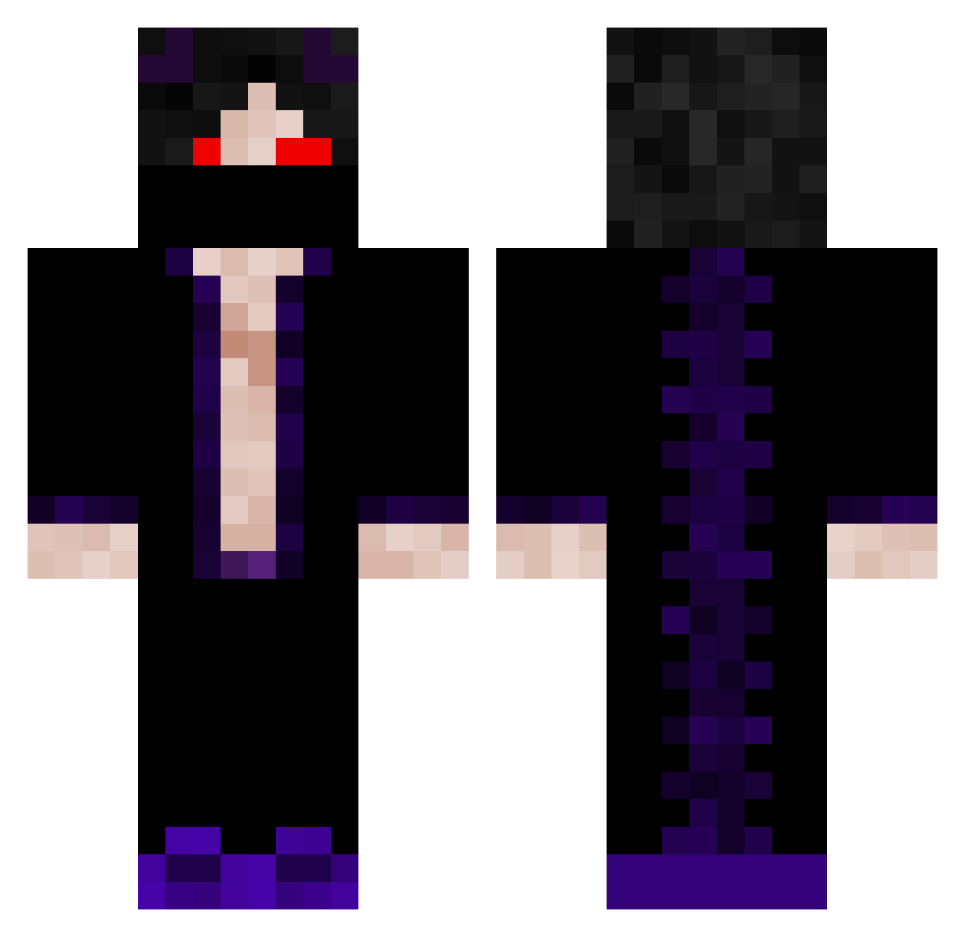 voidwalkerxr Minecraft skin, front and back view
