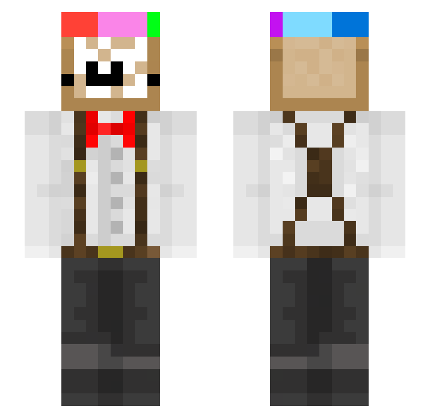 Xaikah Minecraft skin, front and back view