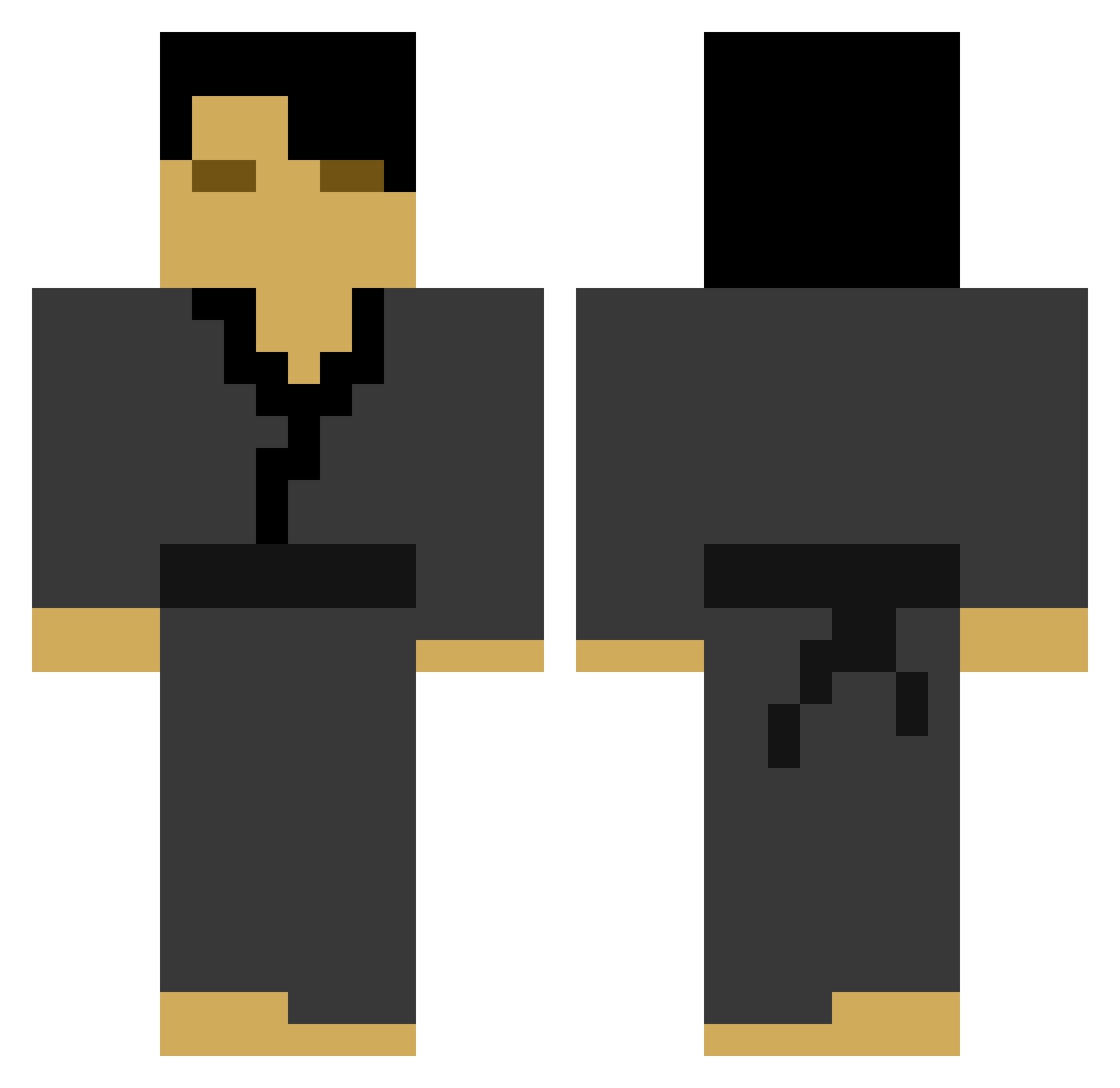 Kroy00 Minecraft skin, front and back view