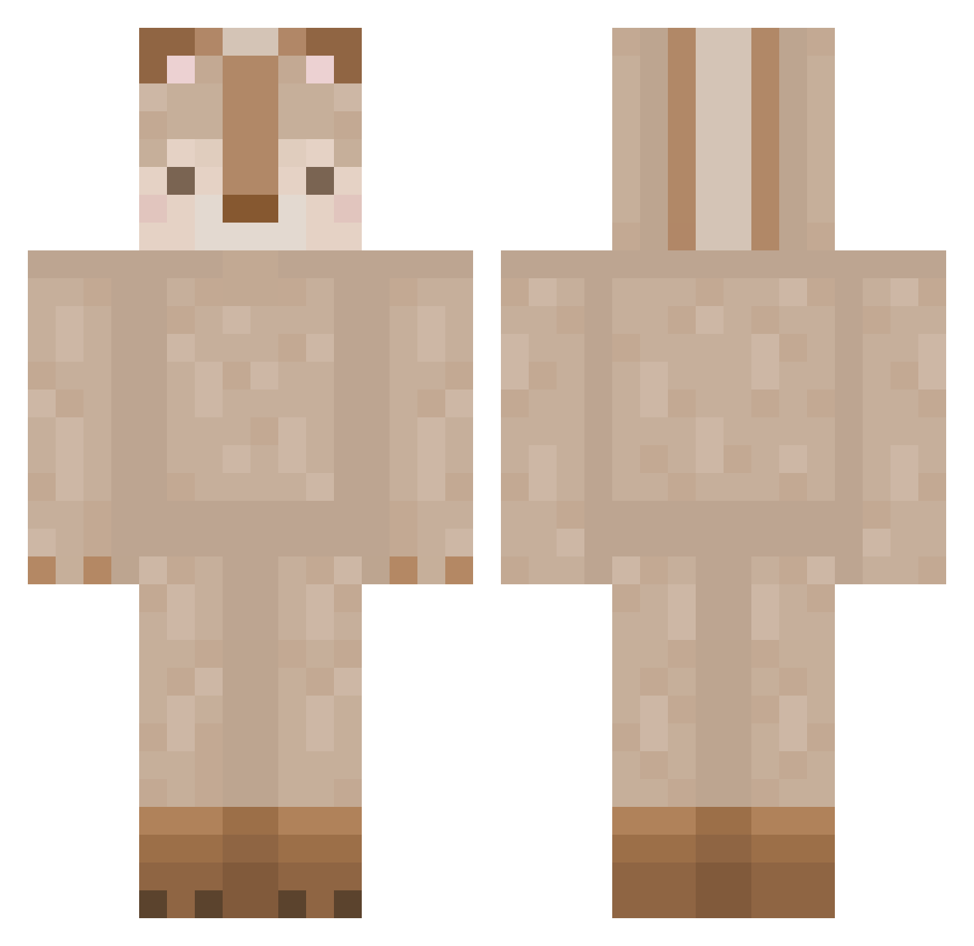 bormanchow Minecraft skin, front and back view